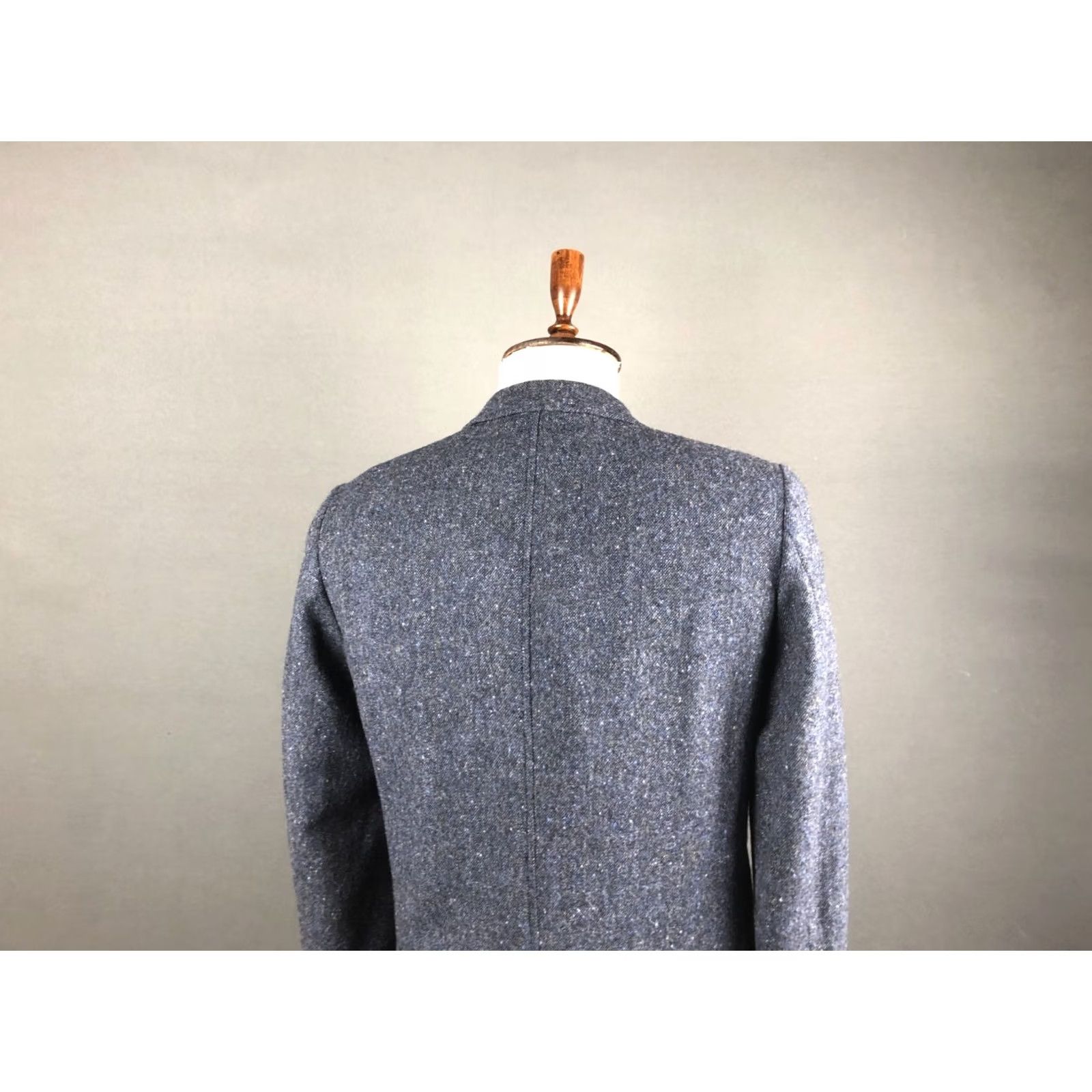 Vintage Magee Blazer Shirt Men 48 Blue Lambswool Tweed Single-Breasted 3 Button Cuffs Vintage No Size 48R - 4 Thumbnail