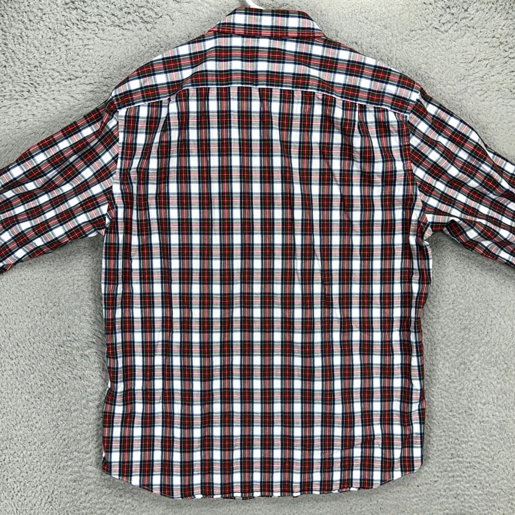 Vintage J Crew Mens Button Down Shirt Large Red White Plaid Long Sleeve Pocket Slim Fit Size US L / EU 52-54 / 3 - 3 Thumbnail