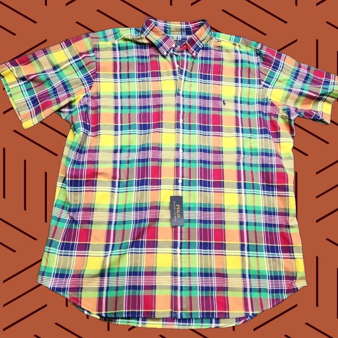 Polo Ralph Lauren Polo Ralph Lauren Shirt Men 3XLT Big Classic Button-Up Plaid Madras Performance Button-Down Multicolor Plaid Classic Preppy All Seasons Size US XXL / EU 58 / 5 - 1 Thumbnail
