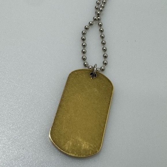 Palm Angels Palm Angels Military Logo-Engraver Tag Necklace Gold Size ONE SIZE - 4 Thumbnail