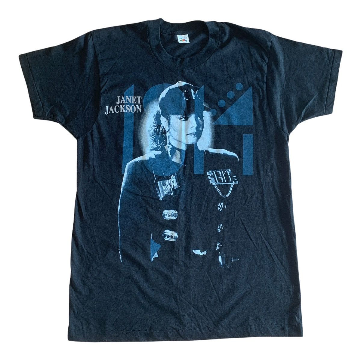 T-shirt Vintage 1990 Janet Jackson Rhythm Nation Tour - Taille L - Occasion TB