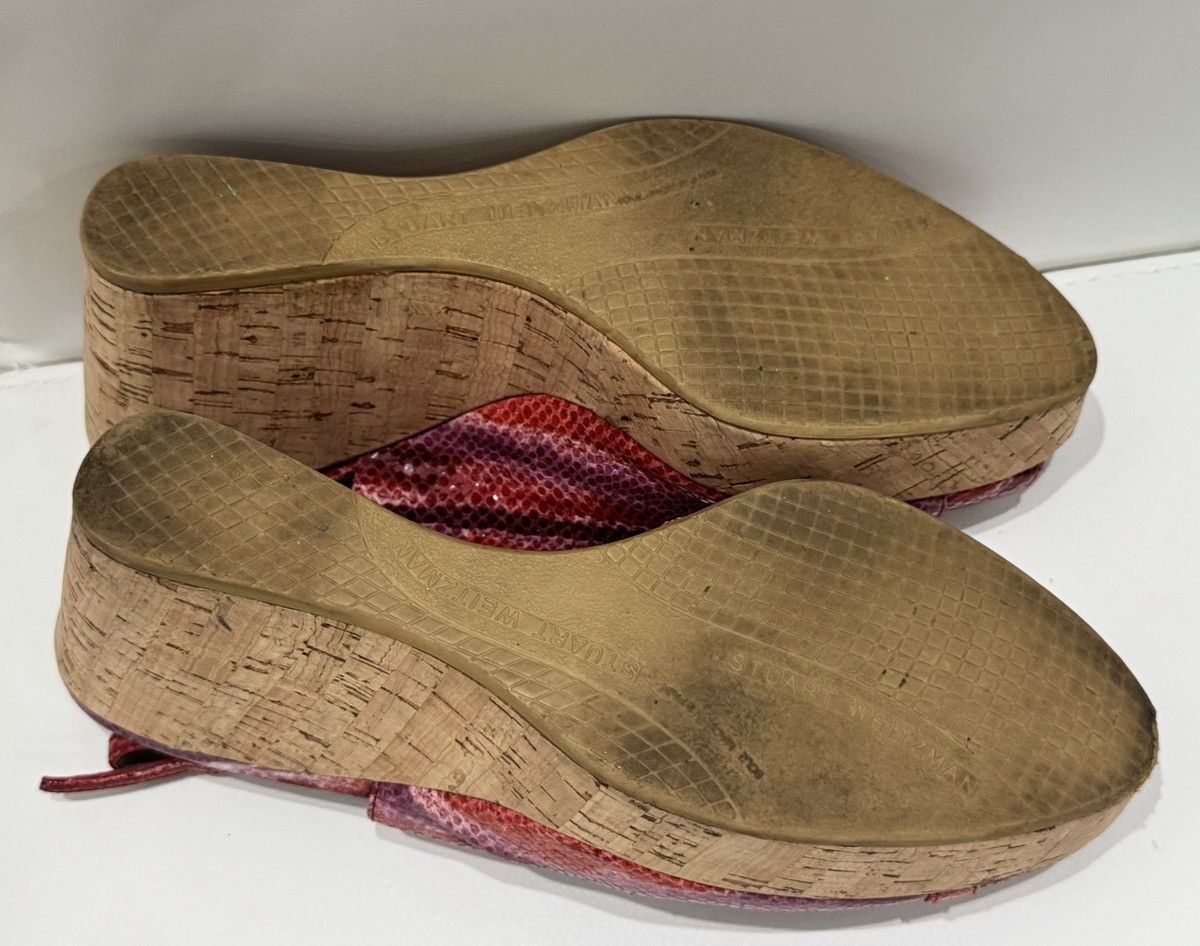 Stuart Weitzman Stuart Weitzman Red Pink Leather Wedge Slingback Buckle Size US 8.5 / IT 38.5 - 9 Thumbnail