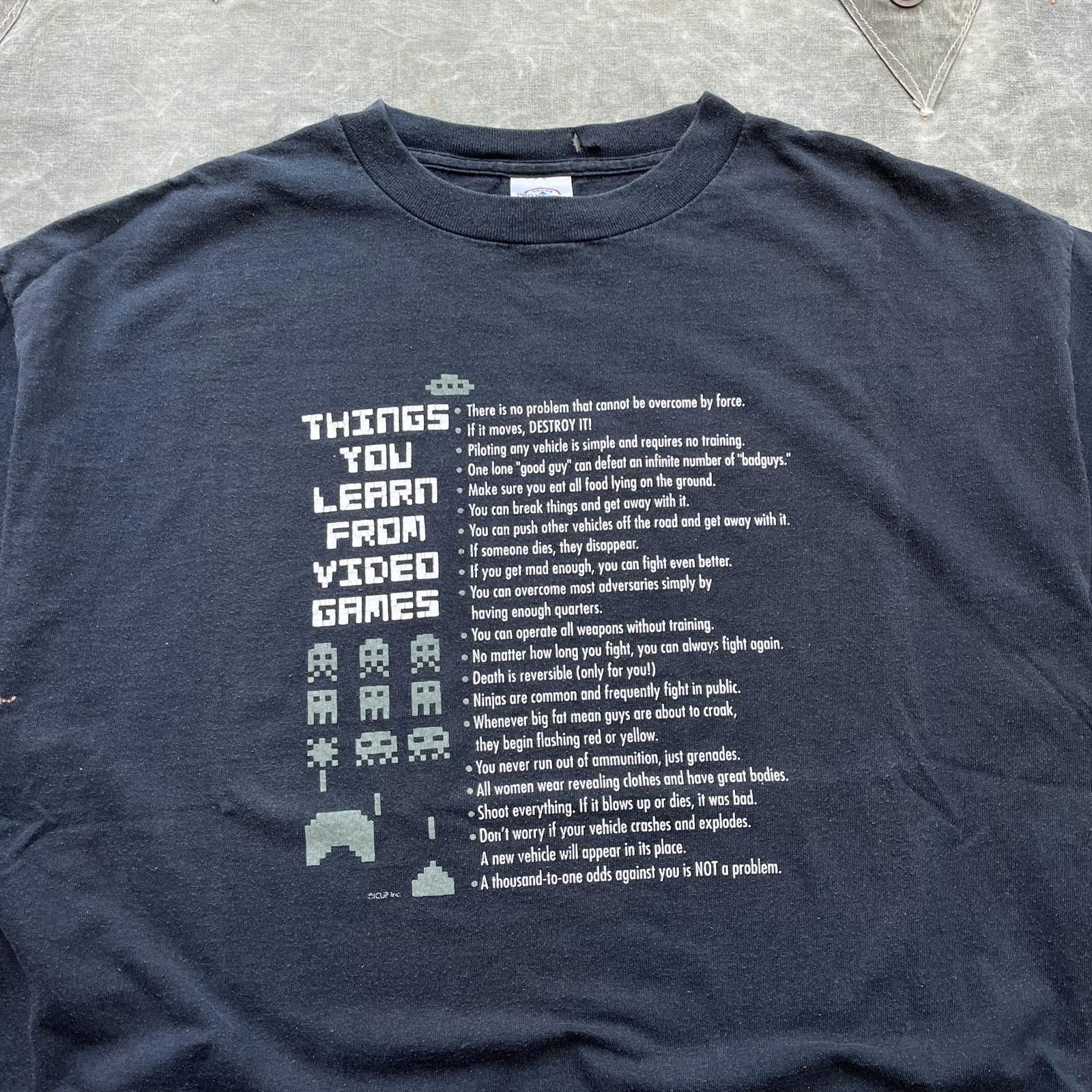 Delta × Vintage Vintage Arcade Things You Learn From Video Games Funny Shirt Size US XL / EU 56 / 4 - 2 Thumbnail