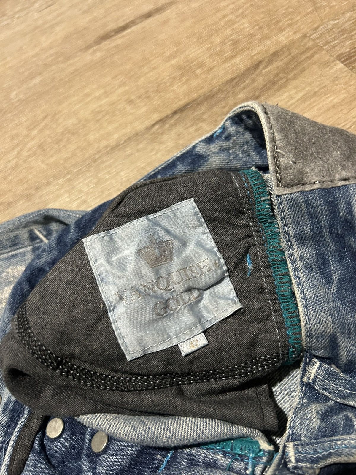 Vanquish Japanese Brand Vanquish Gold Glitter Splatter Skinny Jeans Size US 30 / EU 46 - 6 Thumbnail