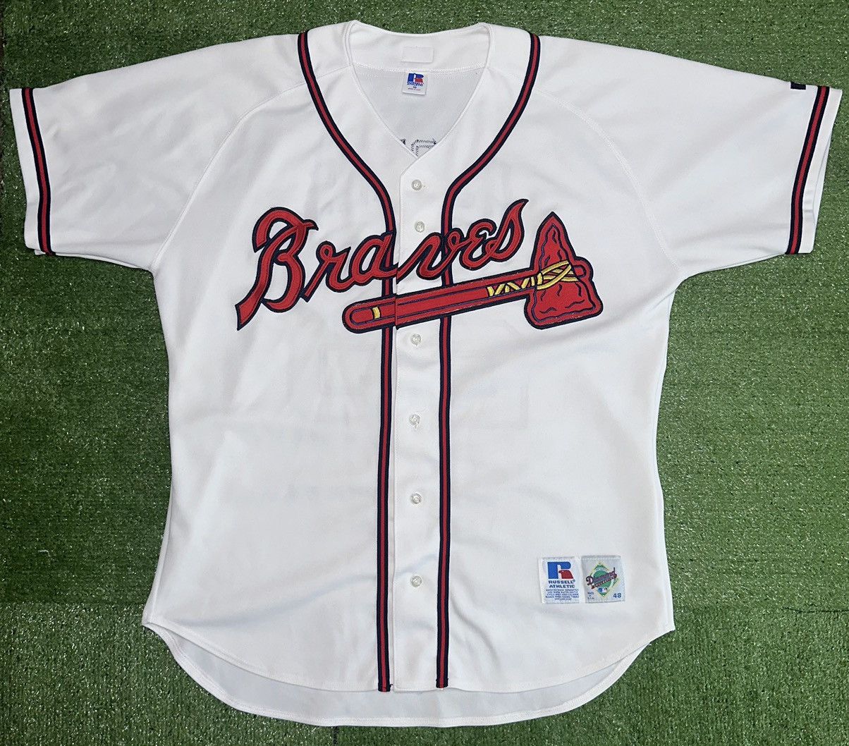 image of Mlb x Russell Athletic VTG 90's Andrew Jones Atlanta Braves Russell Authentic Jersey in White (Size