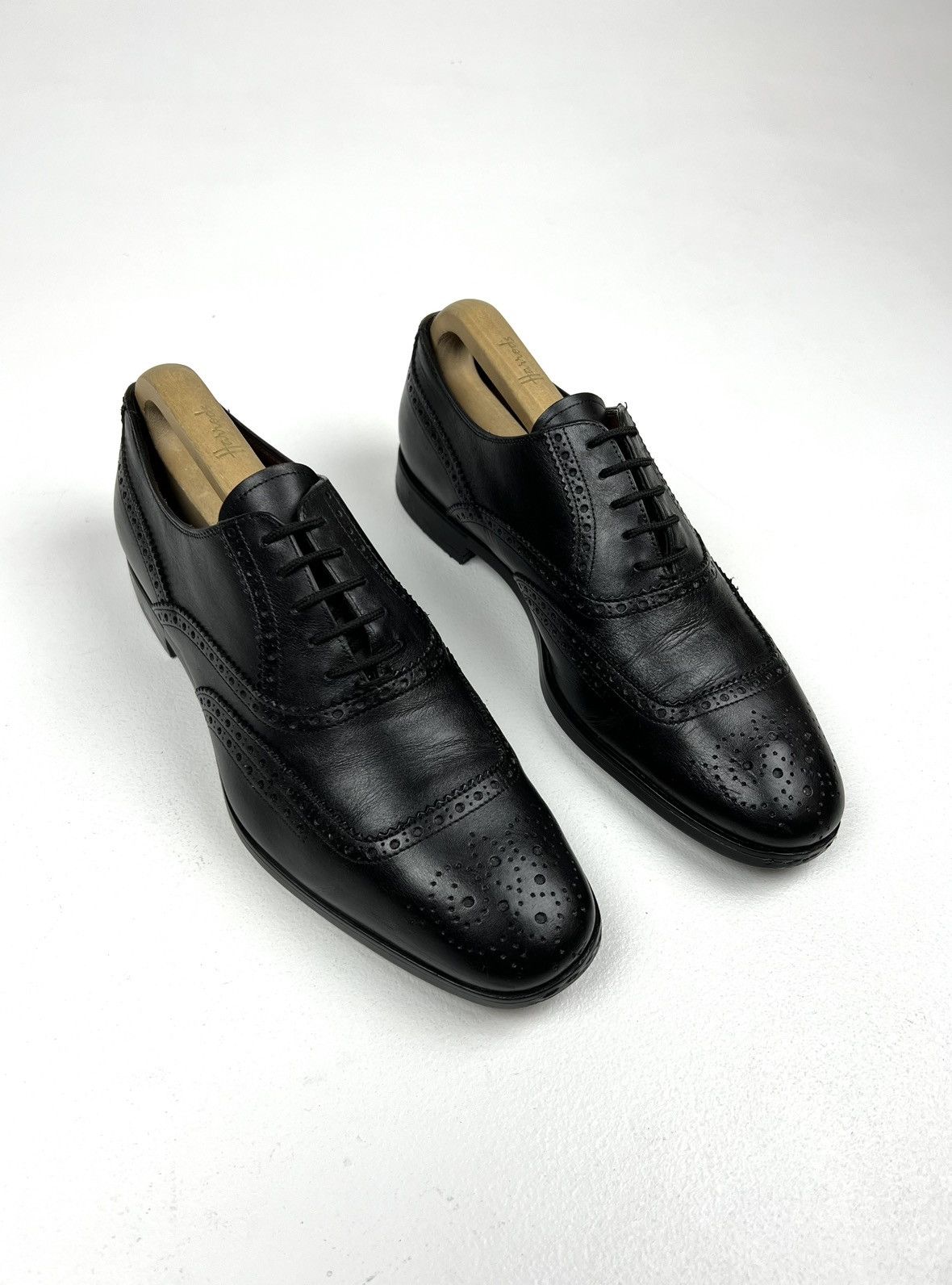 Prada PRADA MILANO Oxfords Leather Shoes Wingtip Black Men’s Size US 8.5 / EU 41-42 - 2 Thumbnail