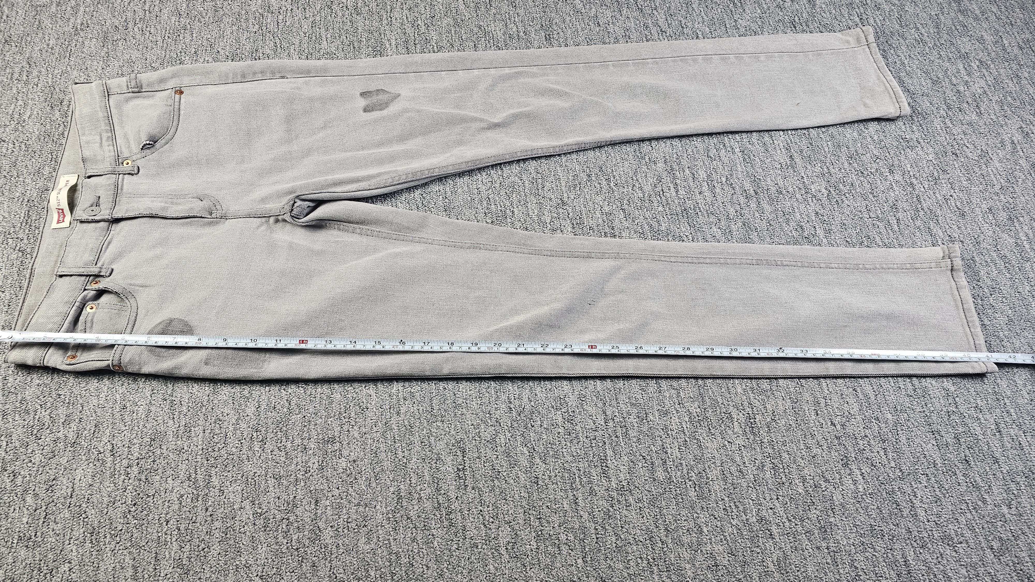 Levi's Levis 512 Slim Taper Jeans Women 29 Gray Heart Patch Y2K Size 29" - 11 Thumbnail