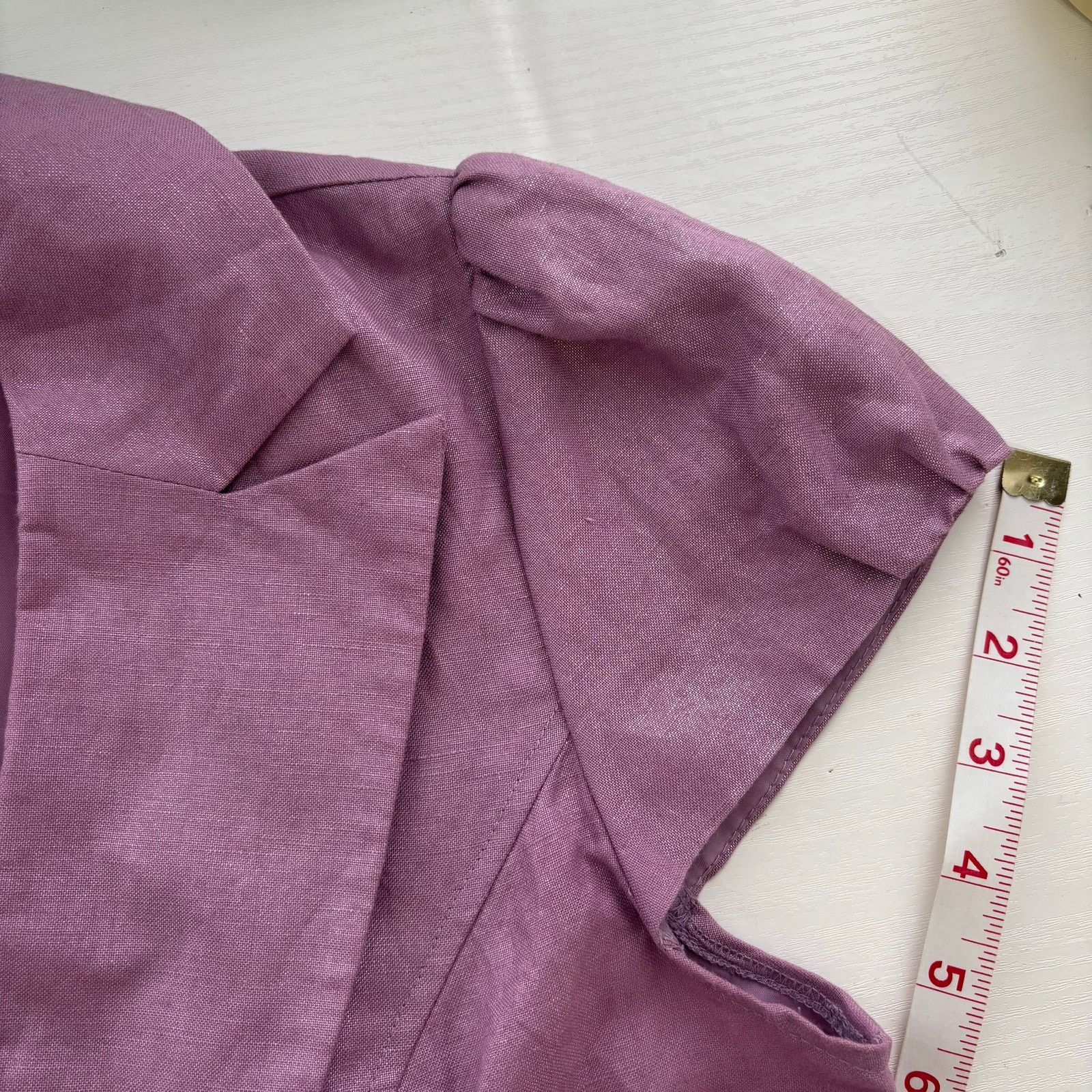 Other Sandro Lilac Linen Blend Puff Sleeve Peplum Blazer Top Med Size M / US 6-8 / IT 42-44 - 12 Thumbnail