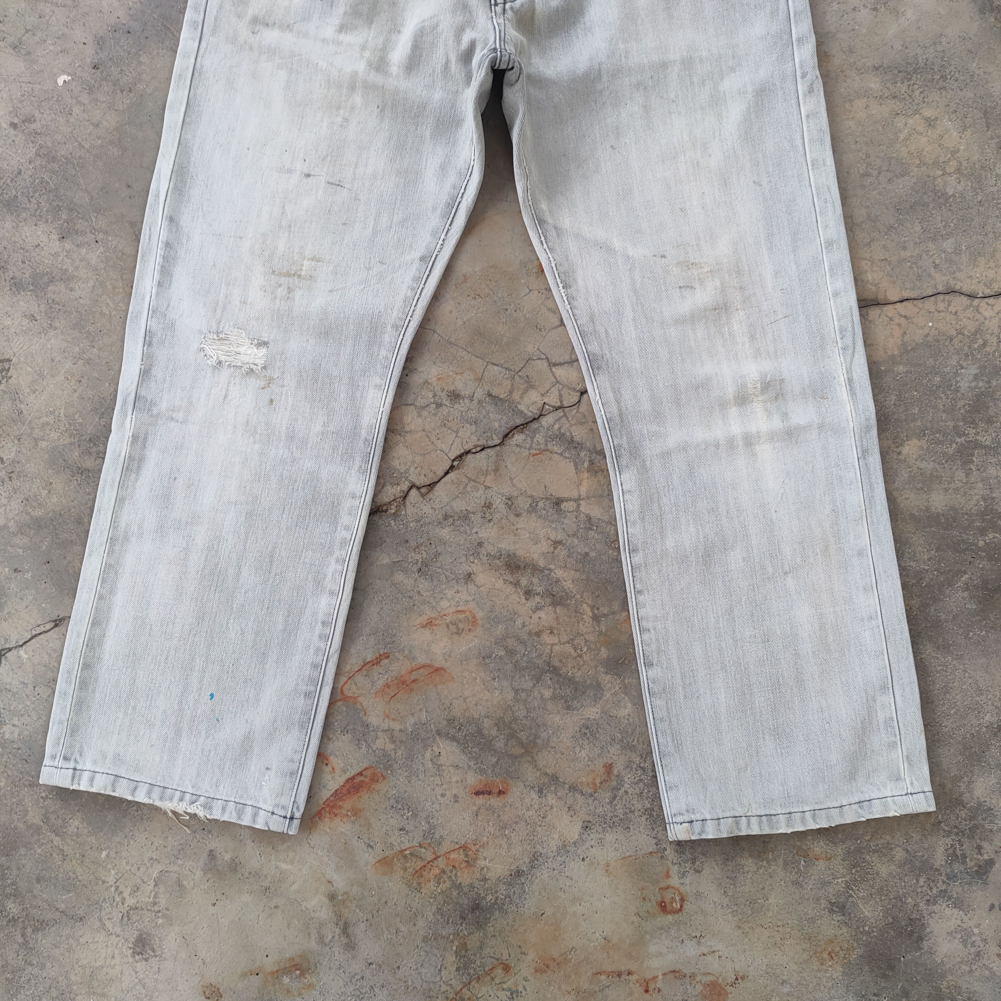 Japanese Brand W32 VINTAGE JAPANESE FADED GREY WHITE JEAN DENIM PANTS Size US 32 / EU 48 - 4 Thumbnail