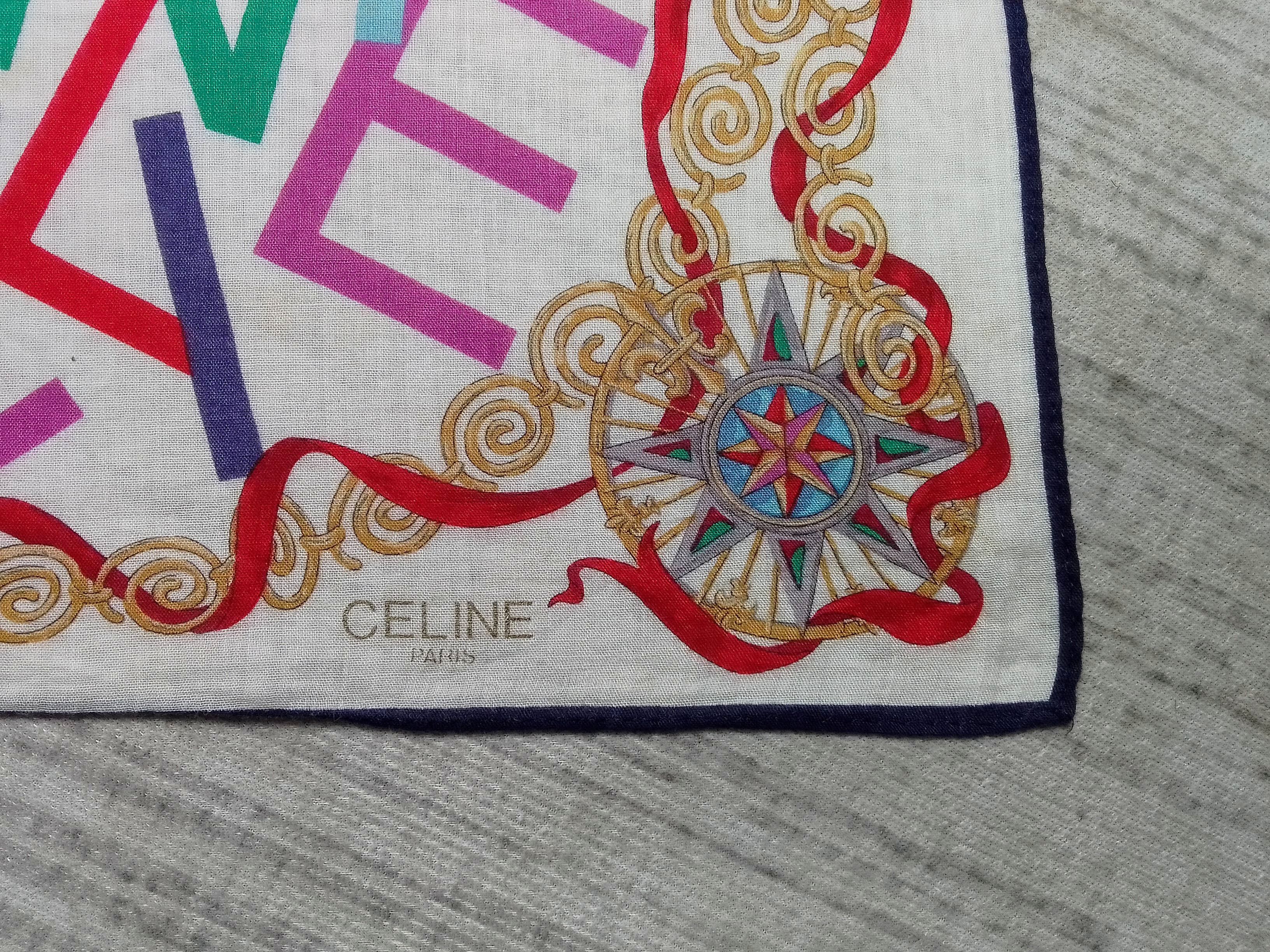 Celine Celine letter spellout cotton scarf handkerchief neckerchief Size ONE SIZE - 5 Thumbnail