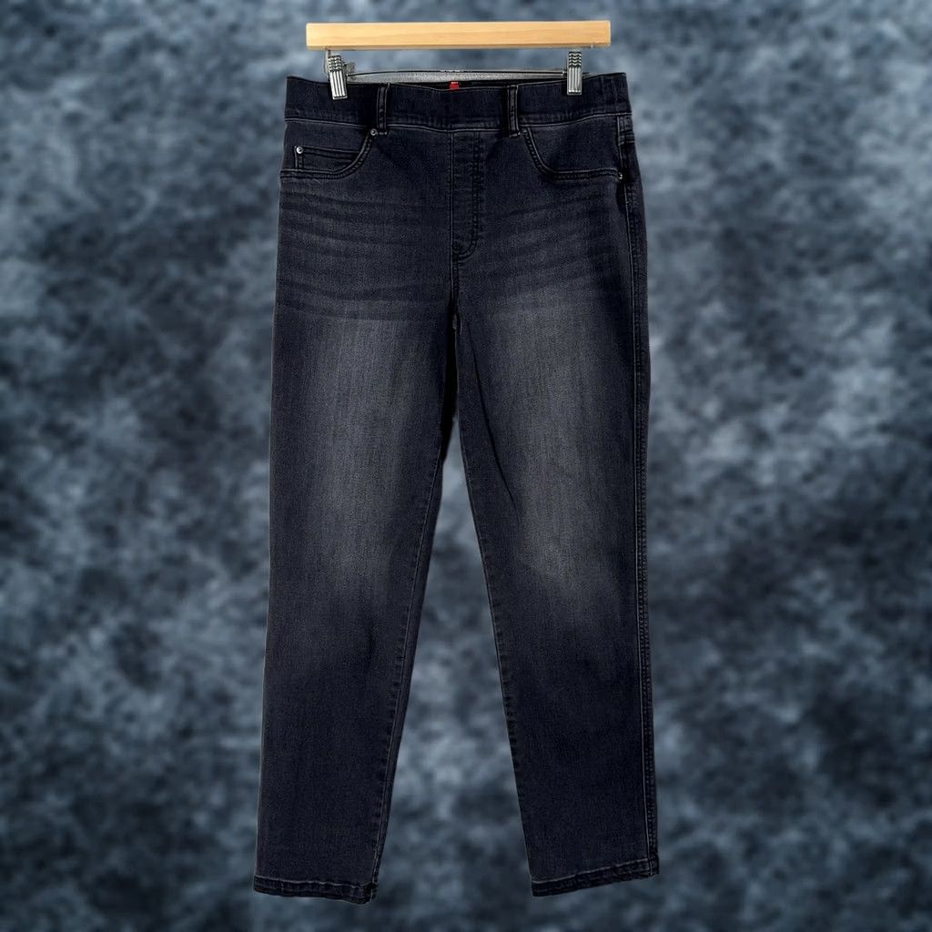 Spanx Spanx Jeans Womens L Black High Rise Straight Leg Shaping Stretch Denim Pants Size 36" / US 14 / IT 50 - 1 Thumbnail