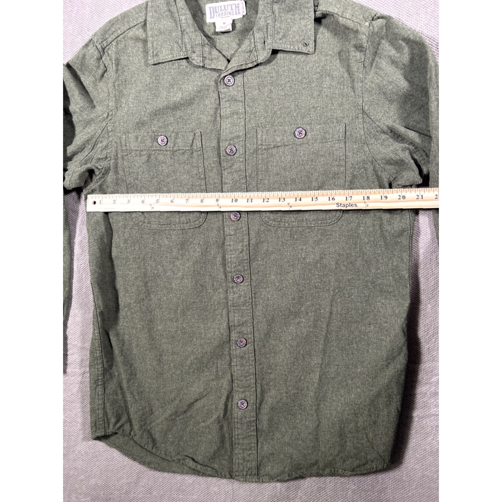 CO Duluth Mens Shirt Slim Fit Green Long Sleeve Button-Down Knit Cotton Casual Workwear Size US M / EU 48-50 / 2 - 6 Thumbnail