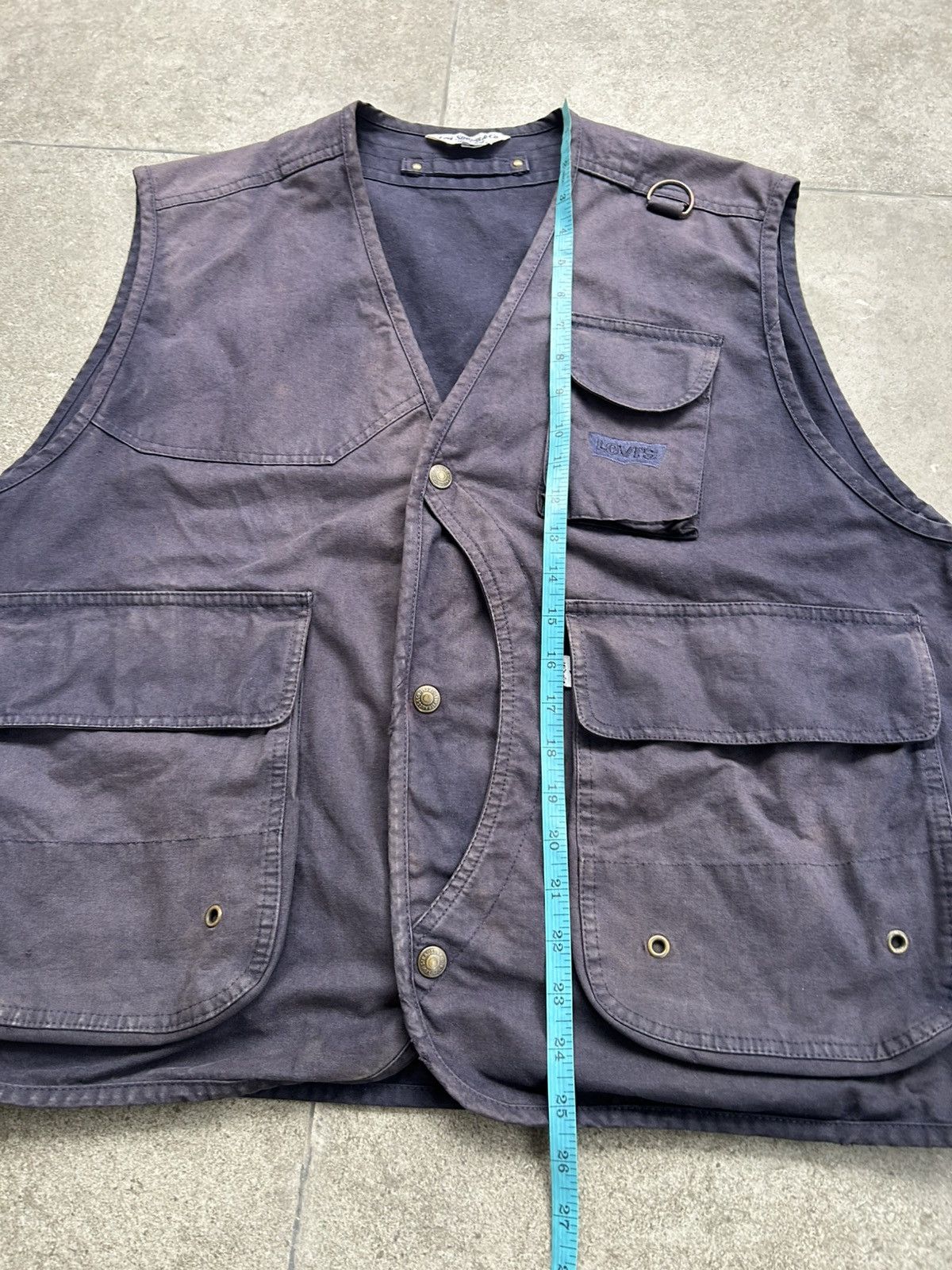 Levi's Vintage 70’s Levi’s Distressed Stone Washed Blue Vest Size US L / EU 52-54 / 3 - 12 Thumbnail
