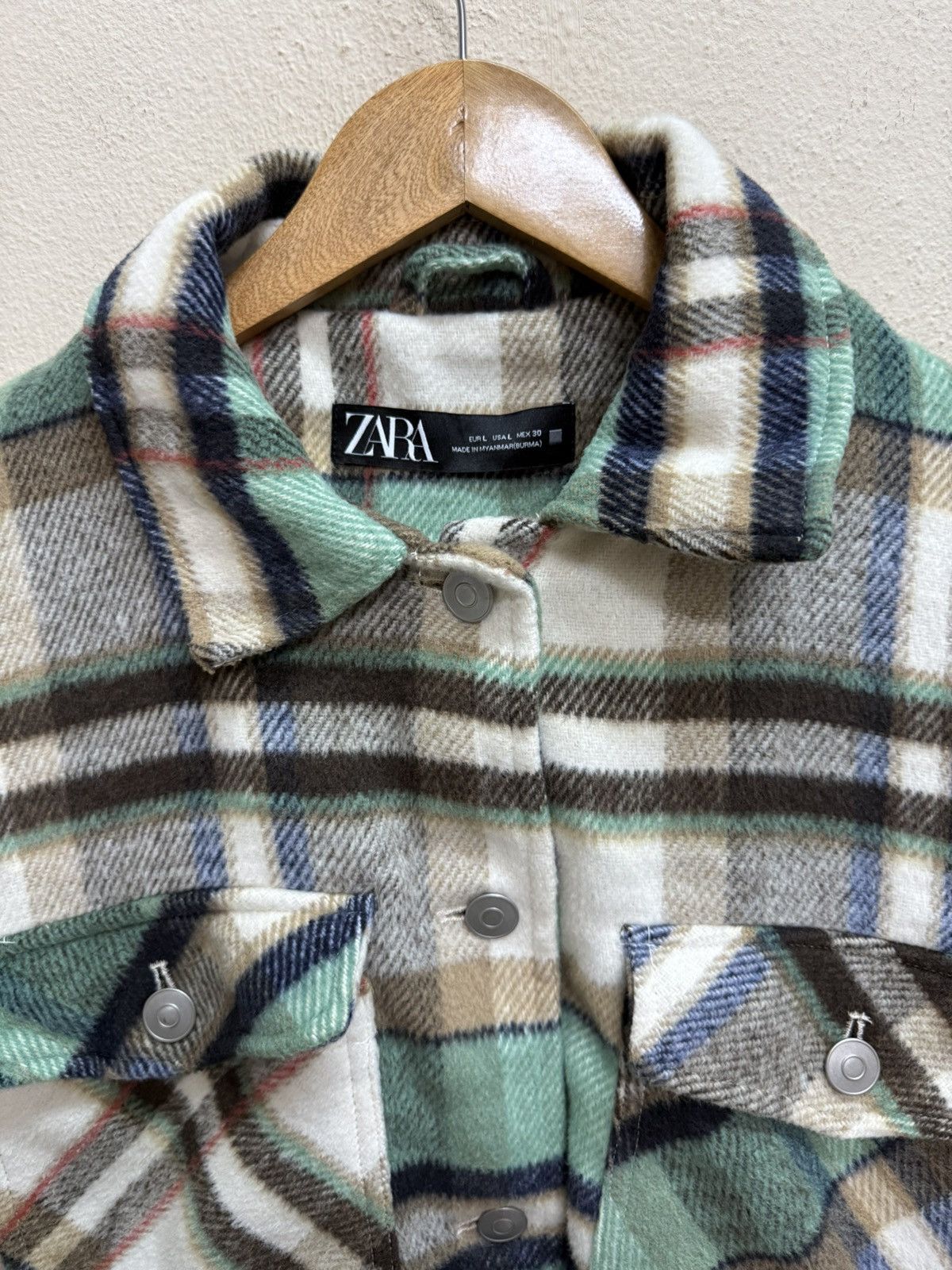 Designer × Japanese Brand × Zara Zara Plaid Flannel Button Up Baggy Jacket Size L / US 10 / IT 46 - 12 Thumbnail