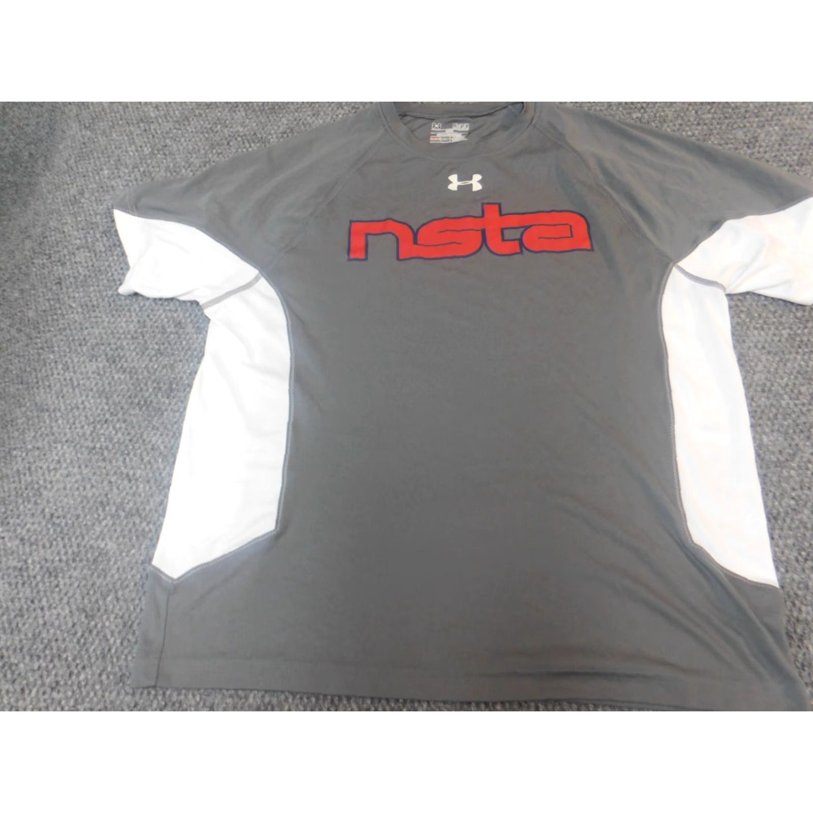 Under Armour Under Armour Mens Shirt Short Sleeve Crew Neck Cotton Knit Logo Breathable Activewear 90s Gray M Regular Mens Size US M / EU 48-50 / 2 - 4 Thumbnail