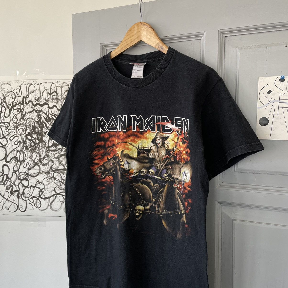 Iron Maiden × Vintage RARE Vintage Iron Maiden Death On The Road 2005 T-shirt Size US M / EU 48-50 / 2 - 4 Thumbnail