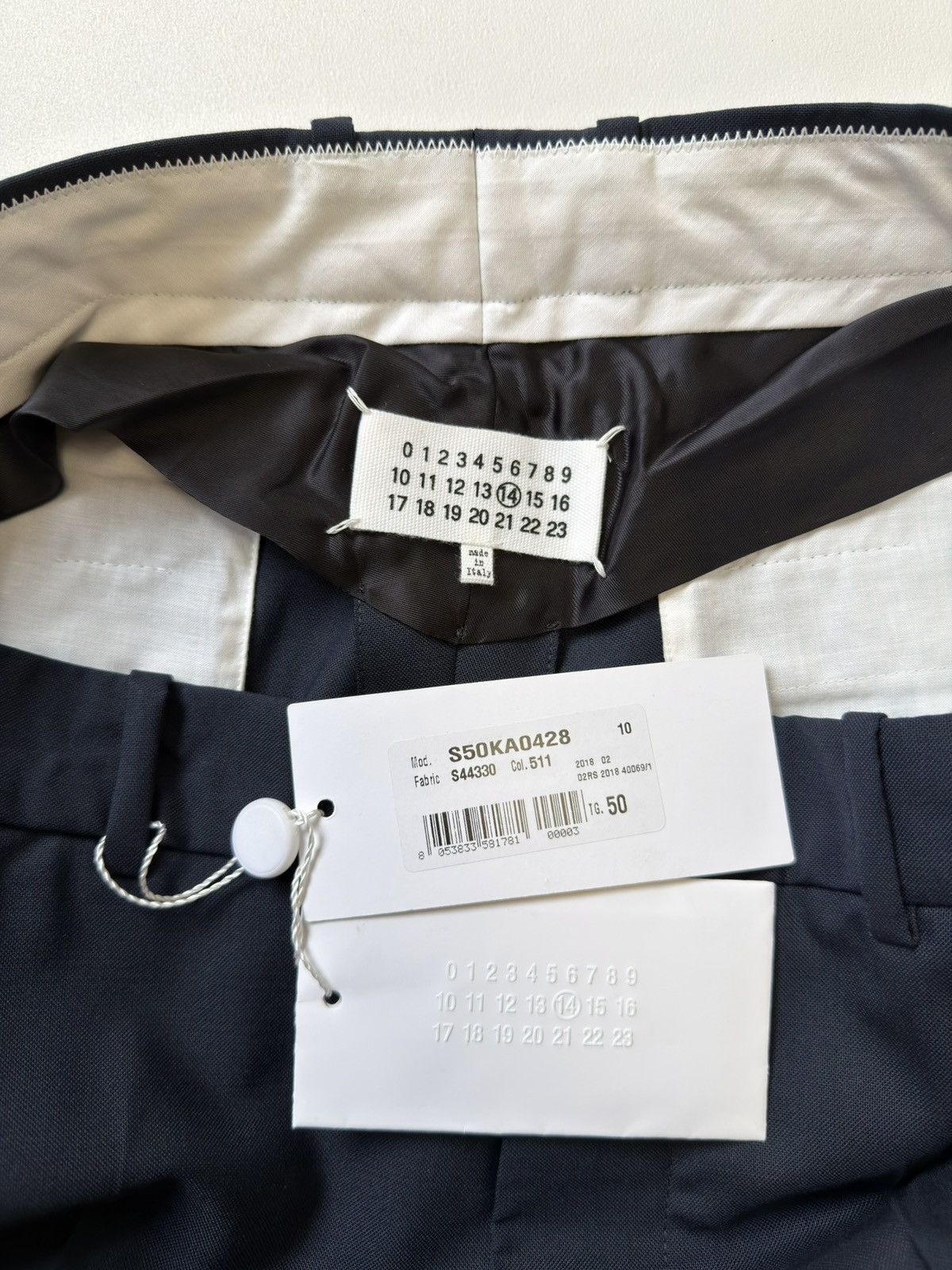 Maison Margiela S/S 18 Straight Leg Blue Wool Trousers Size US 34 / EU 50 - 6 Thumbnail