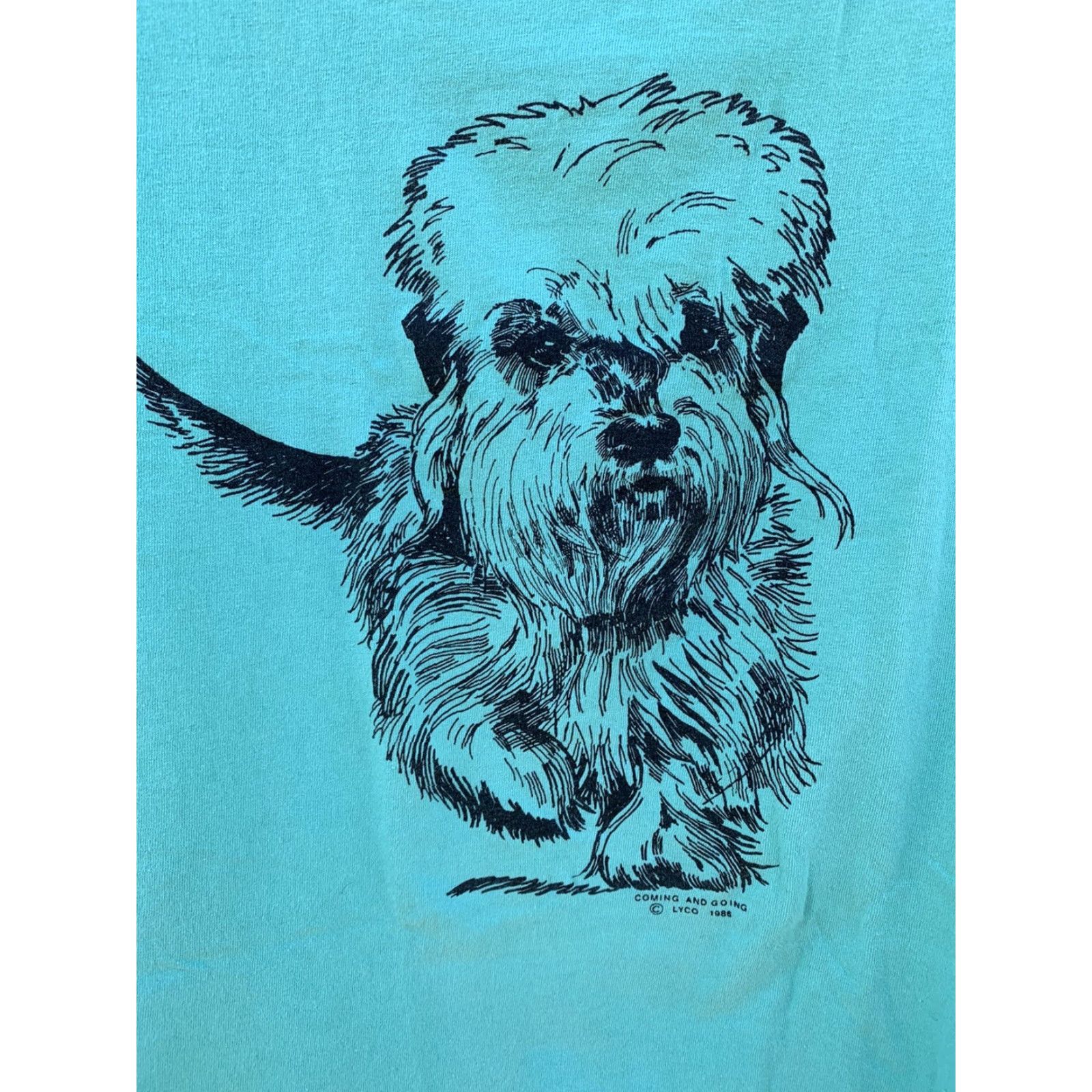 Anvil vintage Anvil shirt Mens S Green 1980s Coming and Going dog graphic tee Size US S / EU 44-46 / 1 - 4 Thumbnail