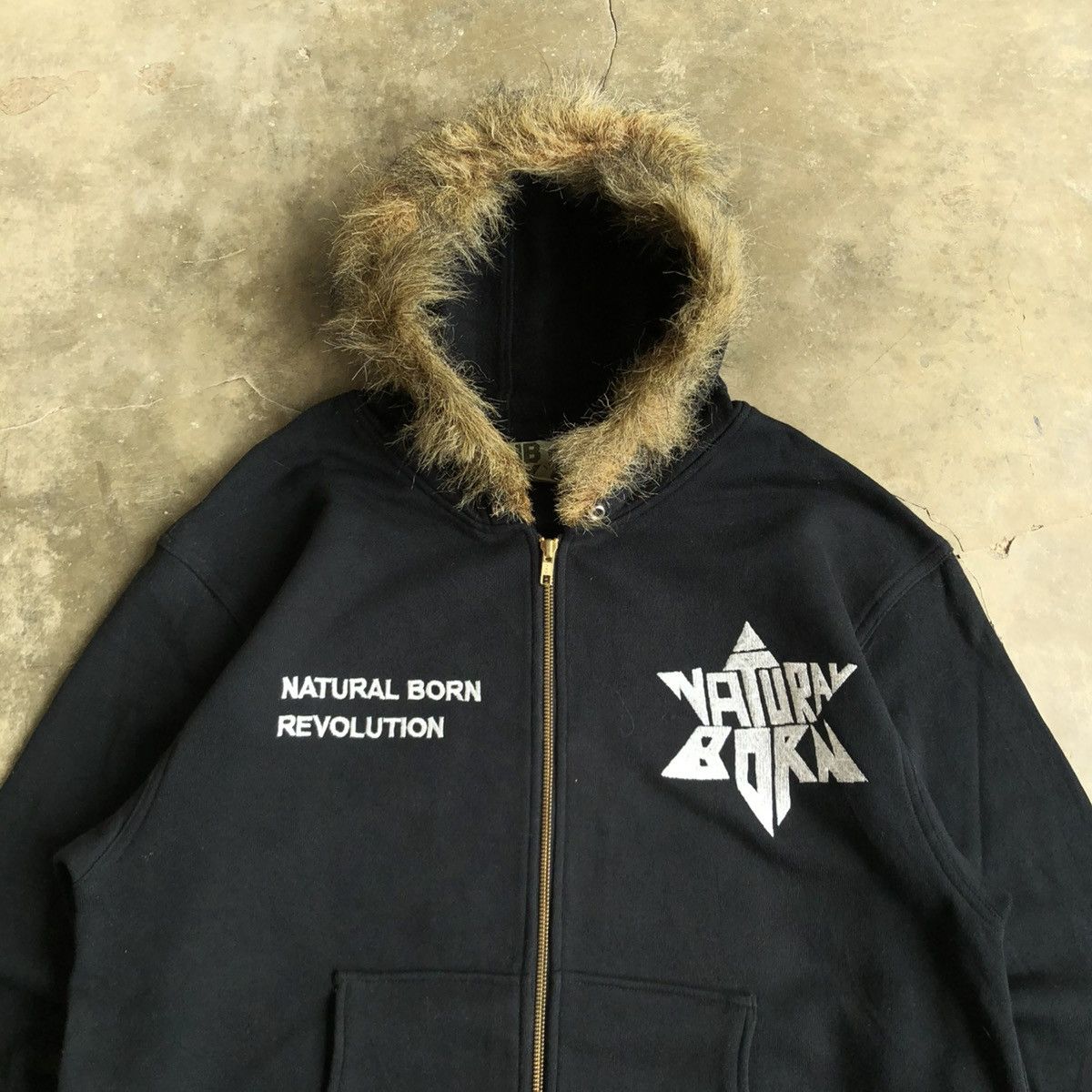 Japanese Brand 2000s Natural Born Stars Logo Fur Ziphoodie Black Lgb Size US XL / EU 56 / 4 - 2 Thumbnail