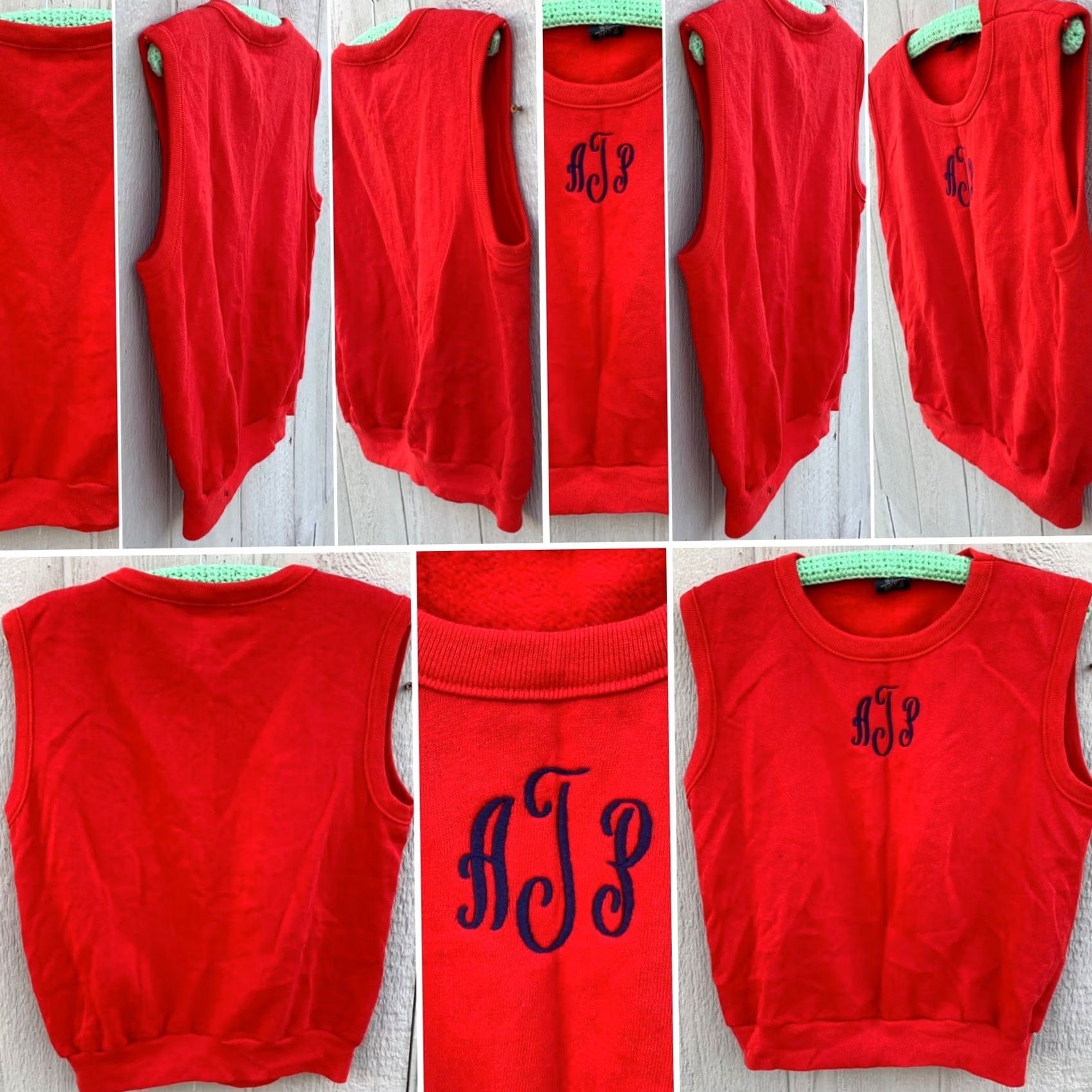 Vintage VINTAGE Steinwurtzel Sleeveless Sweatshirt Muscle Shirt Red Embroidered Blue Size L Mens 80s Size US L / EU 52-54 / 3 - 4 Thumbnail