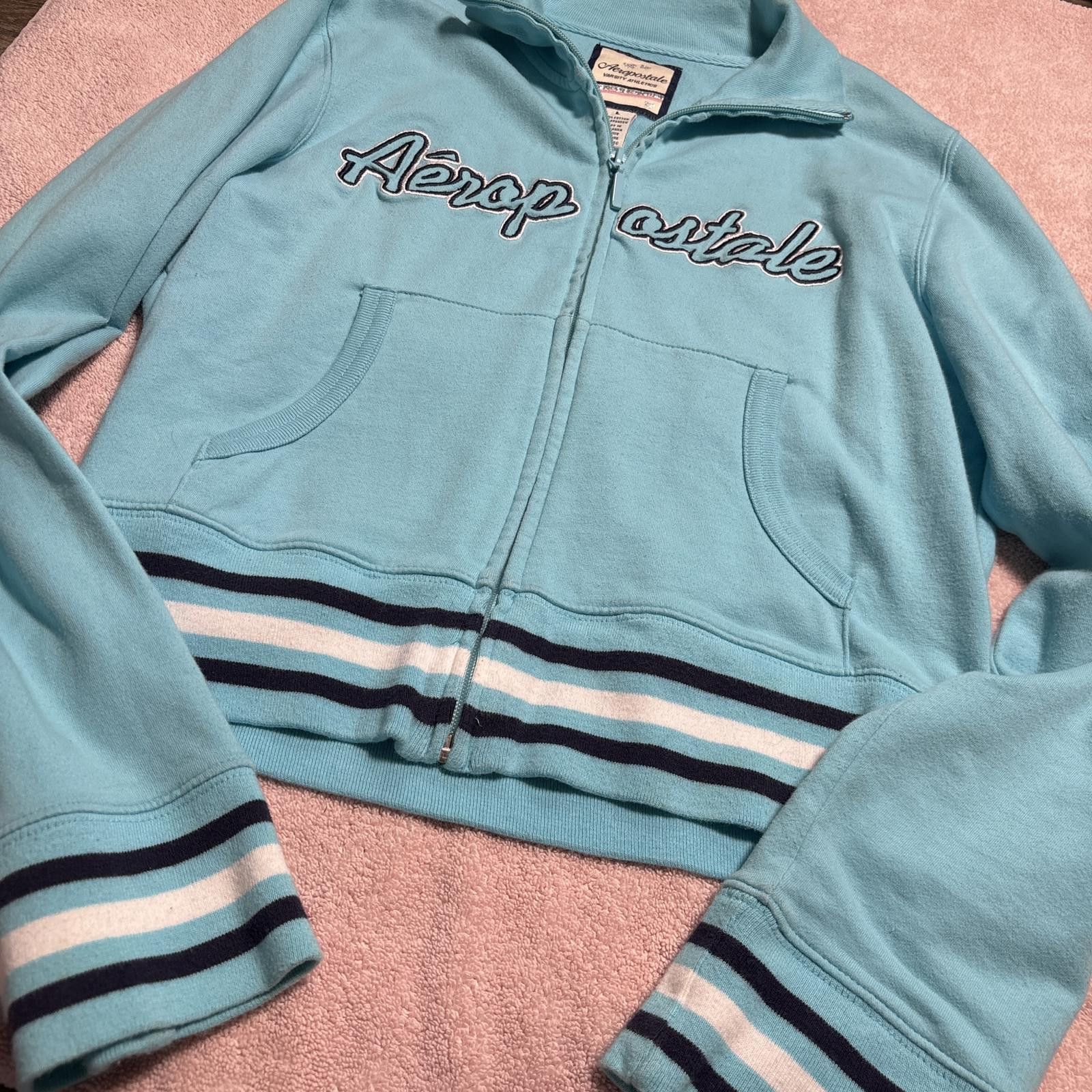 Aeropostale y2k athletic aeropostale striped zip up Size L / US 10 / IT 46 - 5 Thumbnail