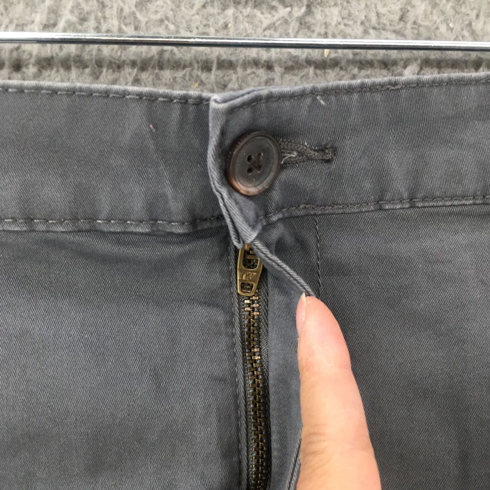Vintage A New Day Chino Shorts Womens 8x3 Grey Cotton Blend Stretch Casual Zip Fly NEW Size 30" / US 8 / IT 44 - 3 Thumbnail