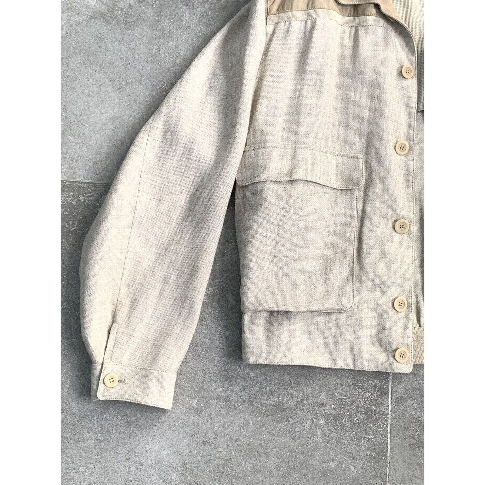 Gimo's × Vintage Men's GIMO'S SUEDE LINEN Bomber Jacket Coat EU 56 UK 46 XL Size US XXL / EU 58 / 5 - 11 Thumbnail
