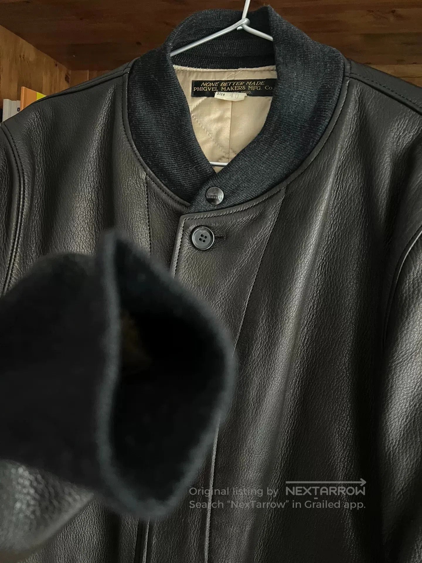 PHIGVEL MAKERS & Co. luxury carbon gray deer leather jacket. Size US XL / EU 56 / 4 - 5 Thumbnail