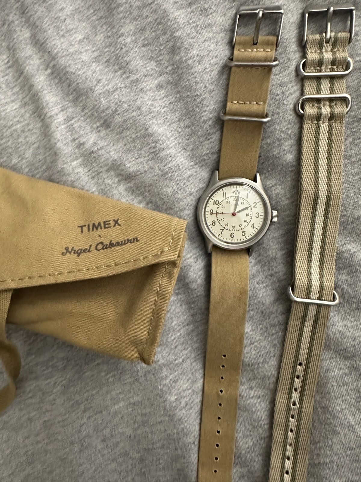 image of Nigel Cabourn x Timex The Desert Watch in Grey, Men's