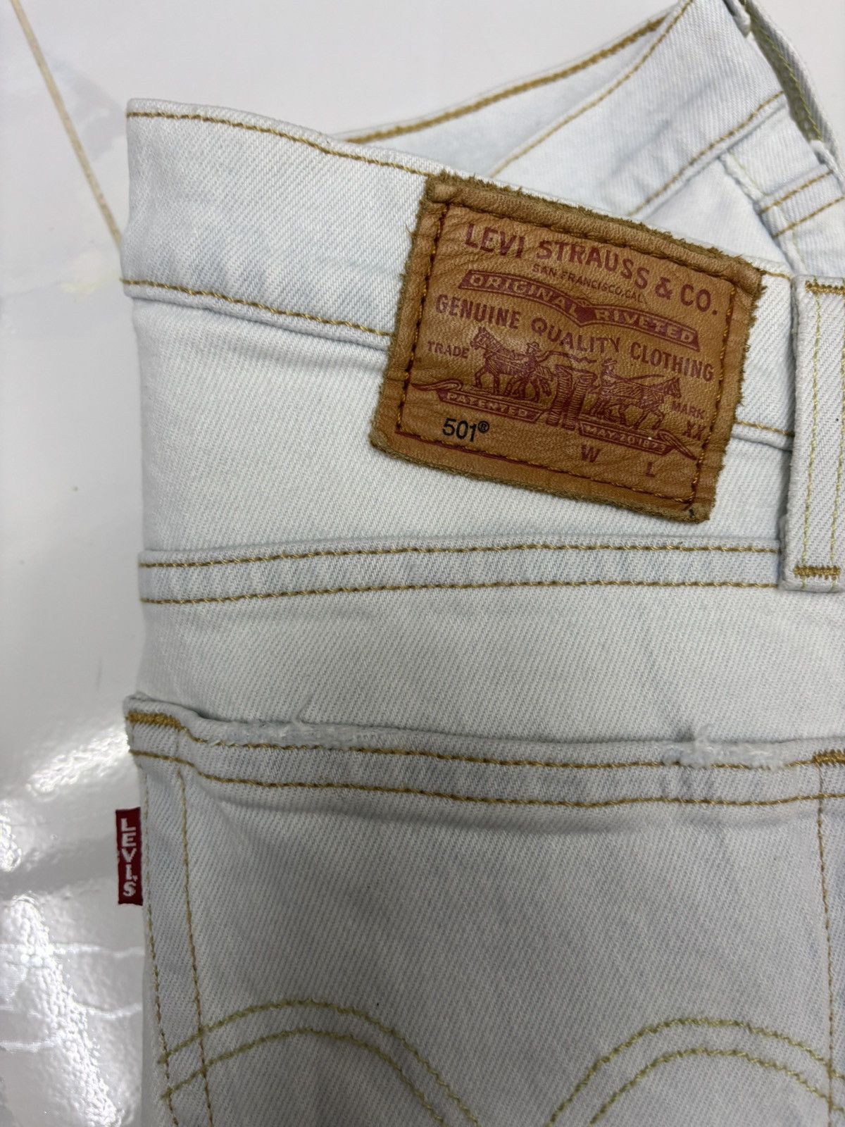 Kapital × Levi's Levis 501 Big E Y2K Straight Leg Cut Distressed Denim Jeans Size US 28 / EU 44 - 9 Thumbnail