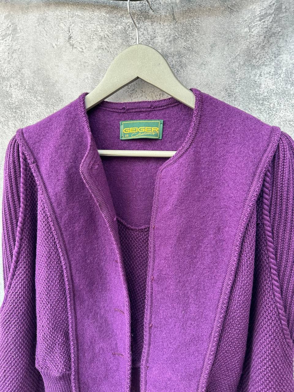 Kurt Geiger Geiger Austria Purple Wool Cardigan Vintage Sweater Jacket Size M / US 6-8 / IT 42-44 - 5 Thumbnail