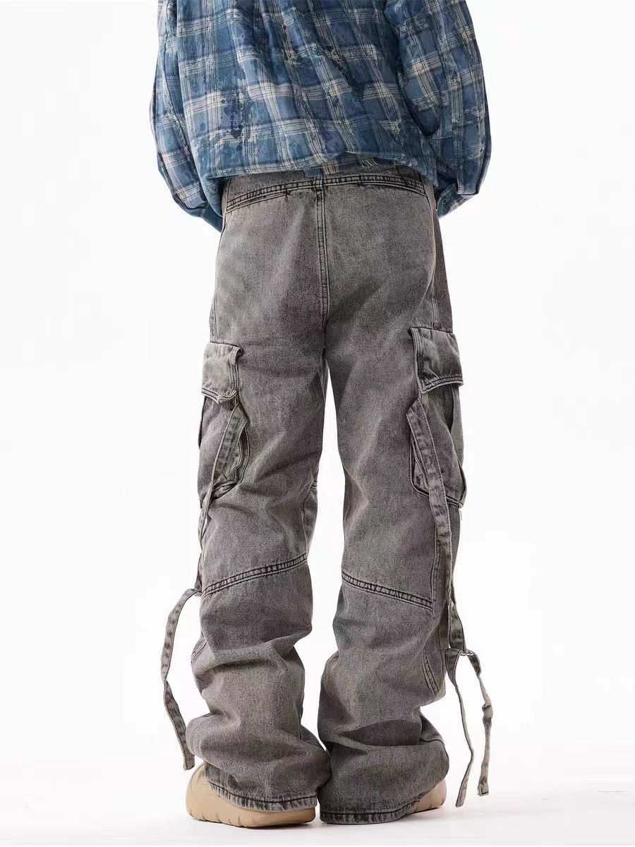 Designer × Japanese Brand × Vintage Vintage Street Aged Tied Multi-Pocket Denim Casual Pants Size US 32 / EU 48 - 3 Thumbnail