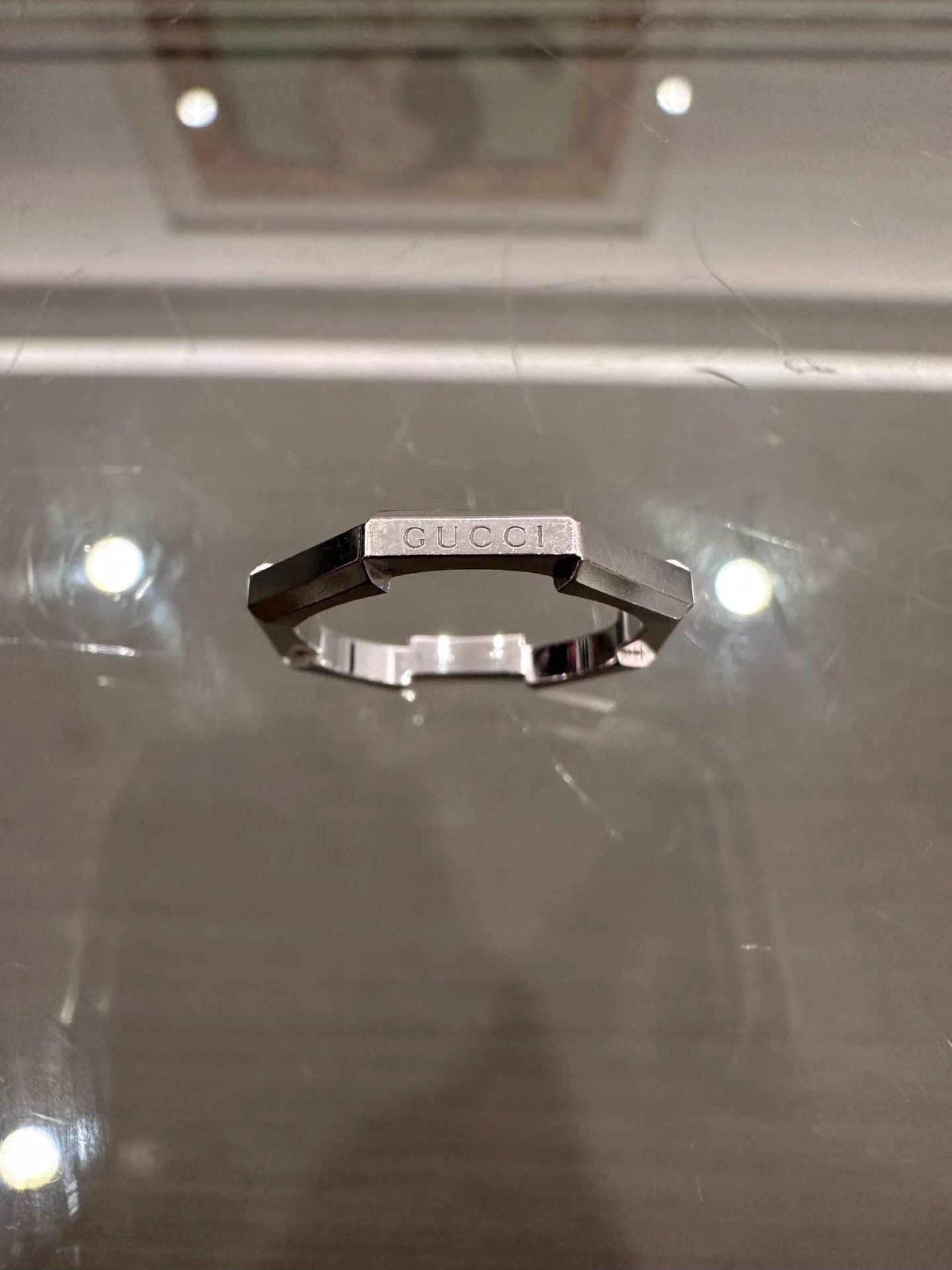 Gucci Gucci Link to Love 18K White Gold Ring Size 10 New Size ONE SIZE - 1 Thumbnail