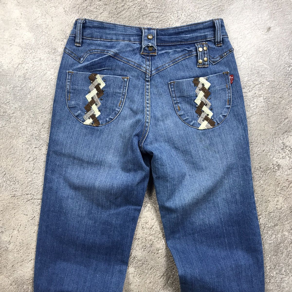 Vintage Vintage 90s Baggy Distressed Wide Leg Jeans Grunge Y2K 27 Size 27" / US 4 / IT 40 - 5 Thumbnail