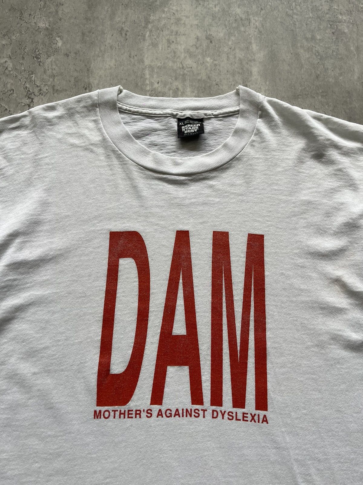 Band Tees × Vintage VINTAGE 1990S “DAM“ MOTHER'S AGAINST DYSLEXIA TEE Size US XL / EU 56 / 4 - 1 Thumbnail