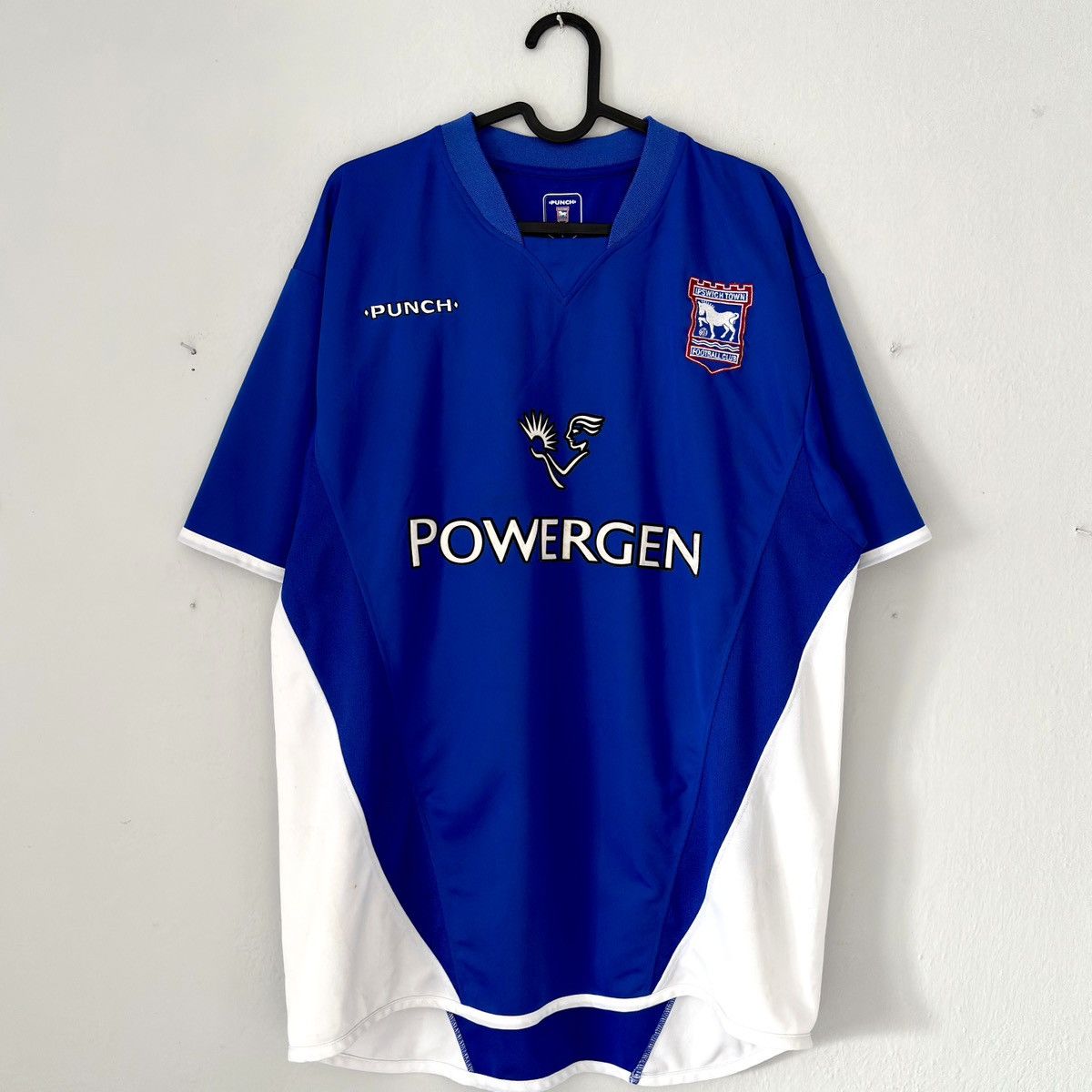 Vintage 2003 2005 Ipswich Town Punch Home Vintage Kit Soccer Jersey Size US L / EU 52-54 / 3 - 2 Thumbnail