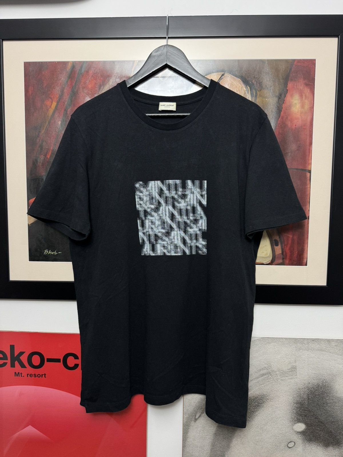 Saint Laurent Paris Saint Laurent Tee SLP Hedi Slimane Designer Logo Black Rare Size US M / EU 48-50 / 2 - 1 Thumbnail