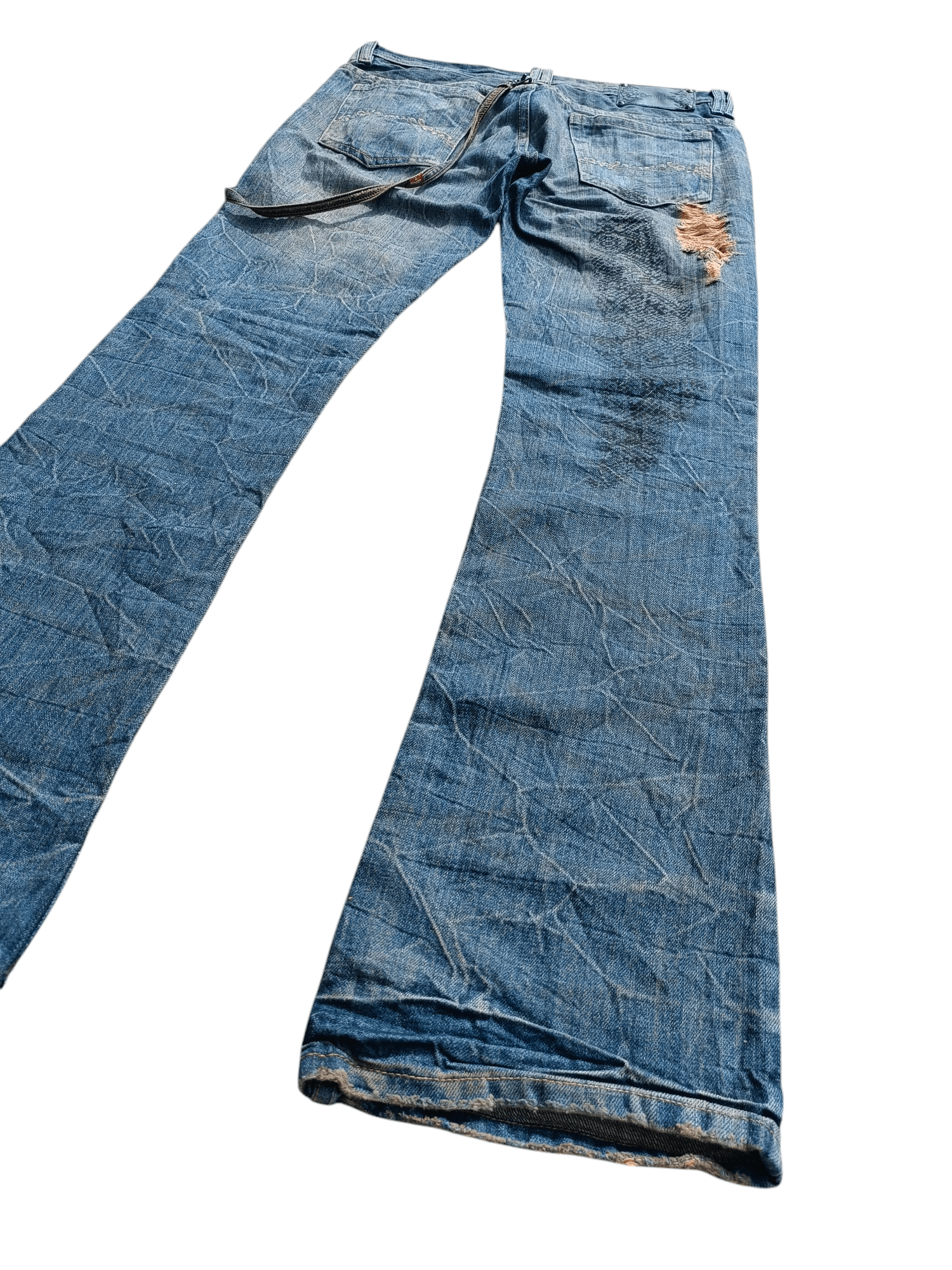 Japanese Brand FLARED Midas Japanese Machiavel Distressed Whiskers Jeans Size US 32 / EU 48 - 1 Thumbnail