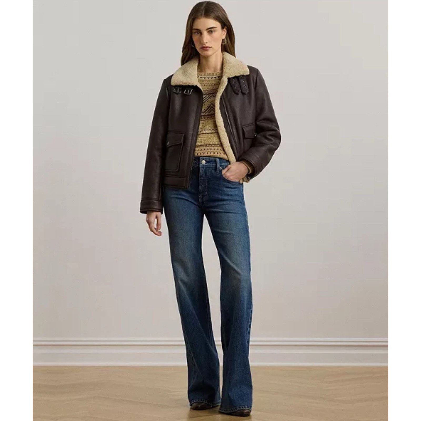 Ralph Lauren NWT Ralph Lauren Women Faux-Leather Jacket Circuit Brown Size S / US 4 / IT 40 - 9 Thumbnail