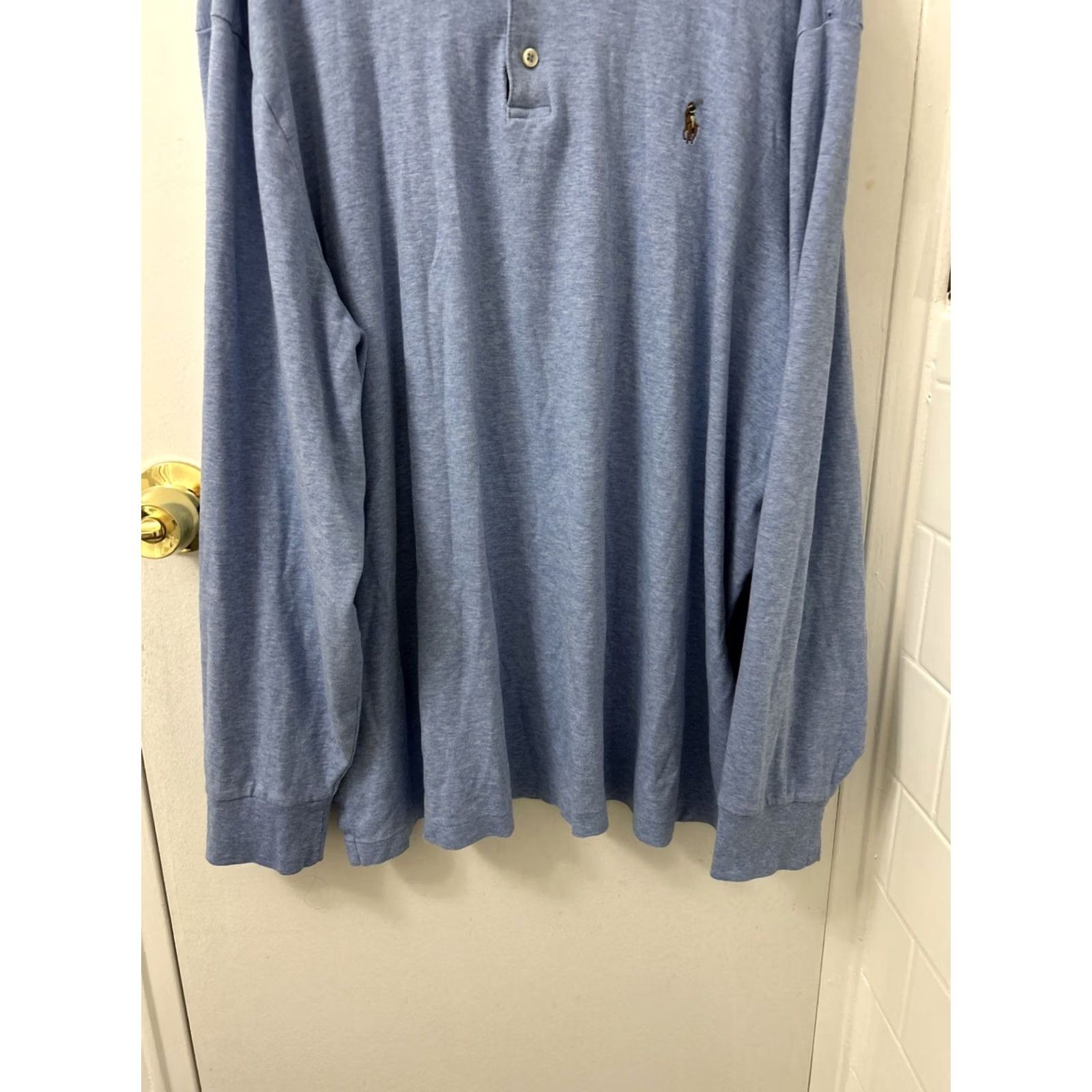 Polo Ralph Lauren Polo Ralph Lauren Shirt Mens 2XL Blue Classic Fit Rugby Long Sleeve Size US XXL / EU 58 / 5 - 3 Thumbnail
