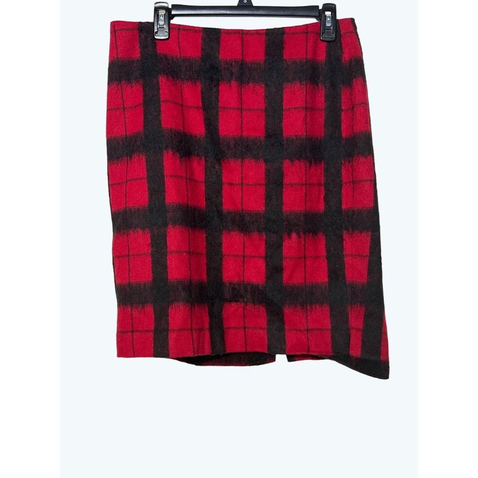 Other Talbots Wool Blend Buffalo Plaid Skirt Red & Black 10P Size 32" / US 10 / IT 46 - 1 Thumbnail