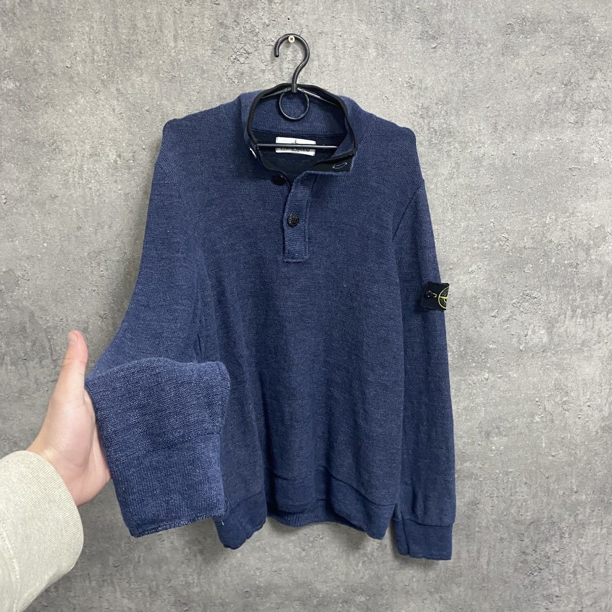Stone Island Vintage Stone Island Half Zip 1/3 Button Up Zip Hoodie Size US L / EU 52-54 / 3 - 2 Thumbnail