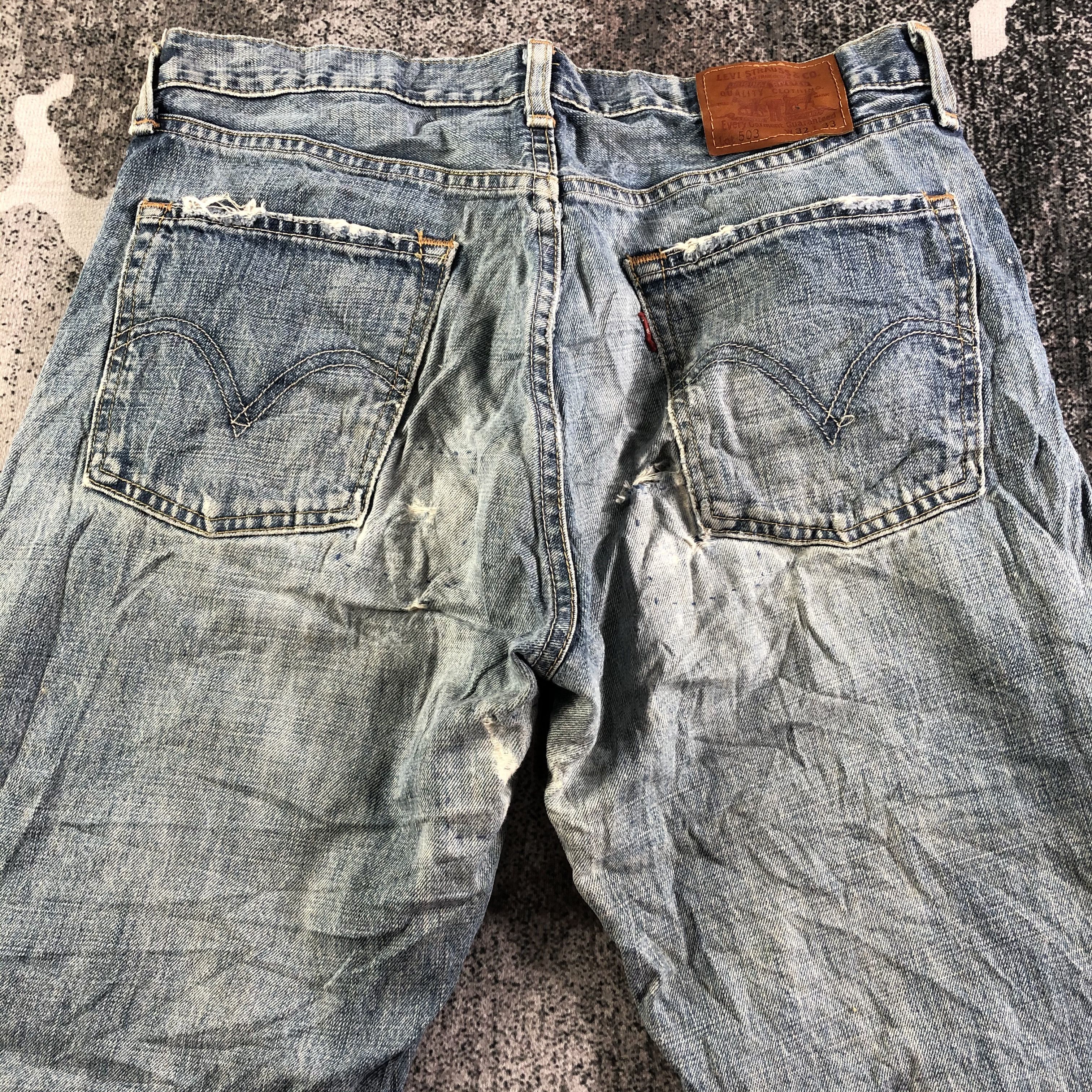 Levi's Vintage Distress Levis 503 Jeans KJ3123 Size US 32 / EU 48 - 4 Thumbnail