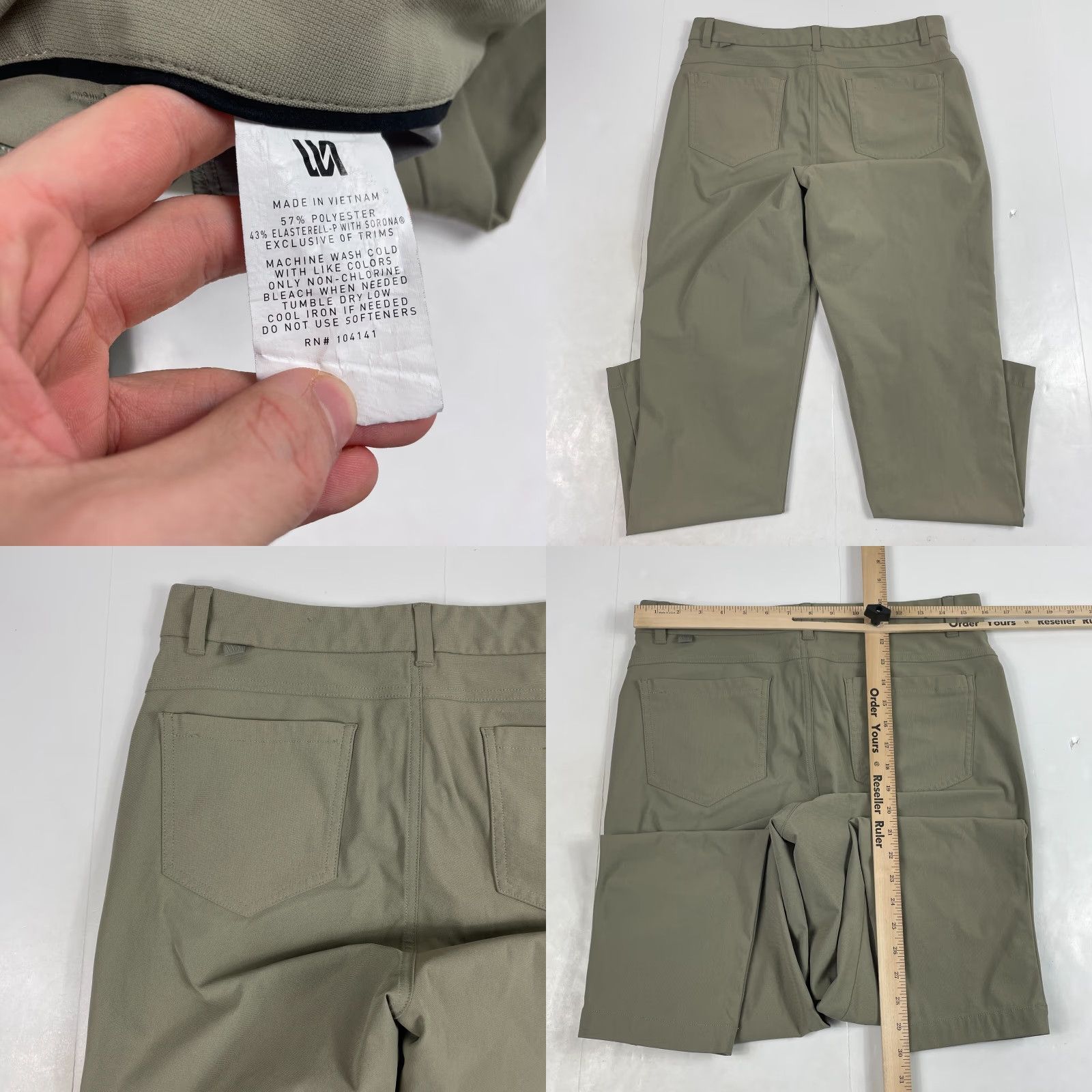 Vintage VRST Pants Mens 32 x 30 Green Golf Tapered Leg Stretch Preppy Dress Pants Slim 5-Pocket Vintage? Size US 32 / EU 48 - 8 Thumbnail