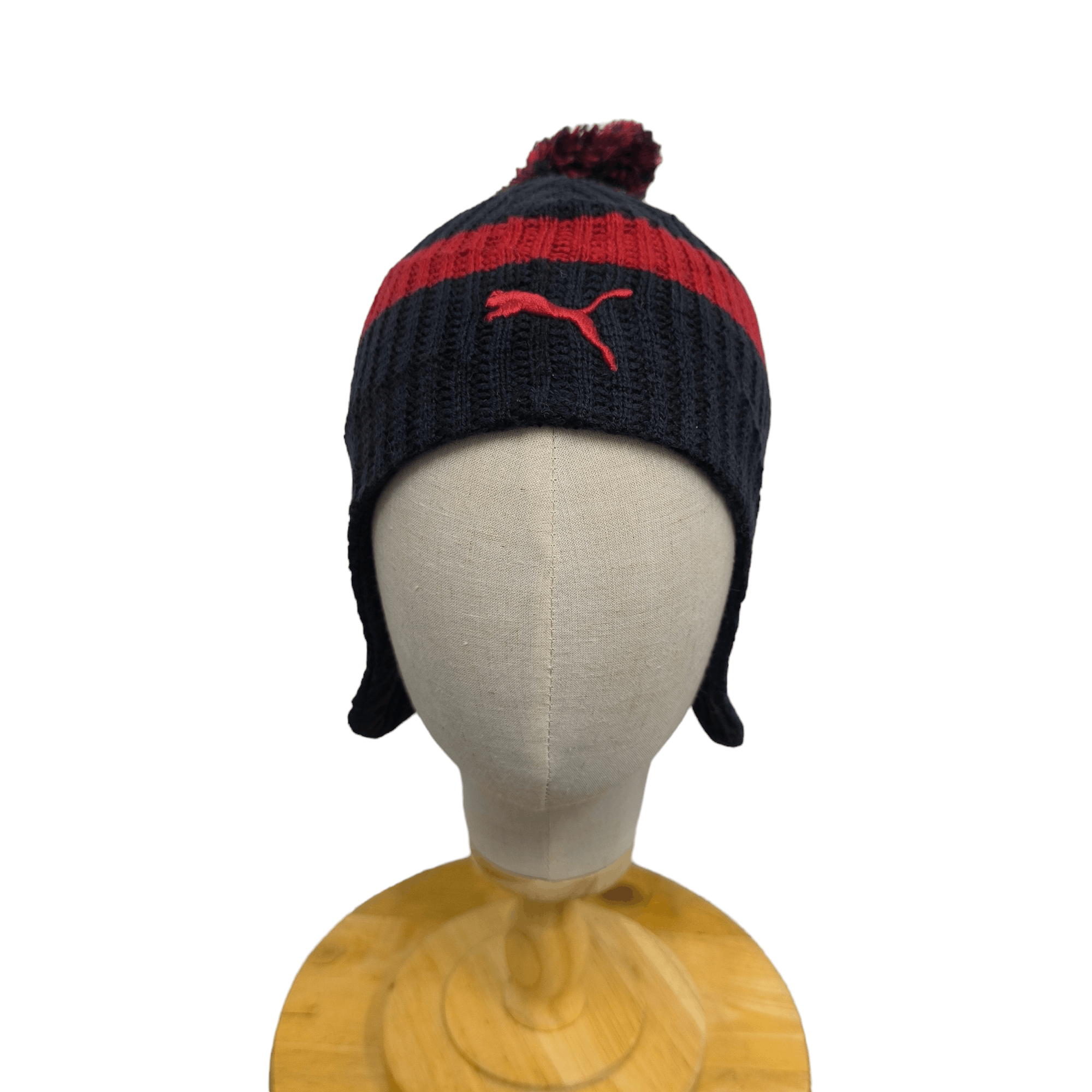 Puma ✨Vintage puma logo stripes earflap beanie hat Size ONE SIZE - 1 Thumbnail
