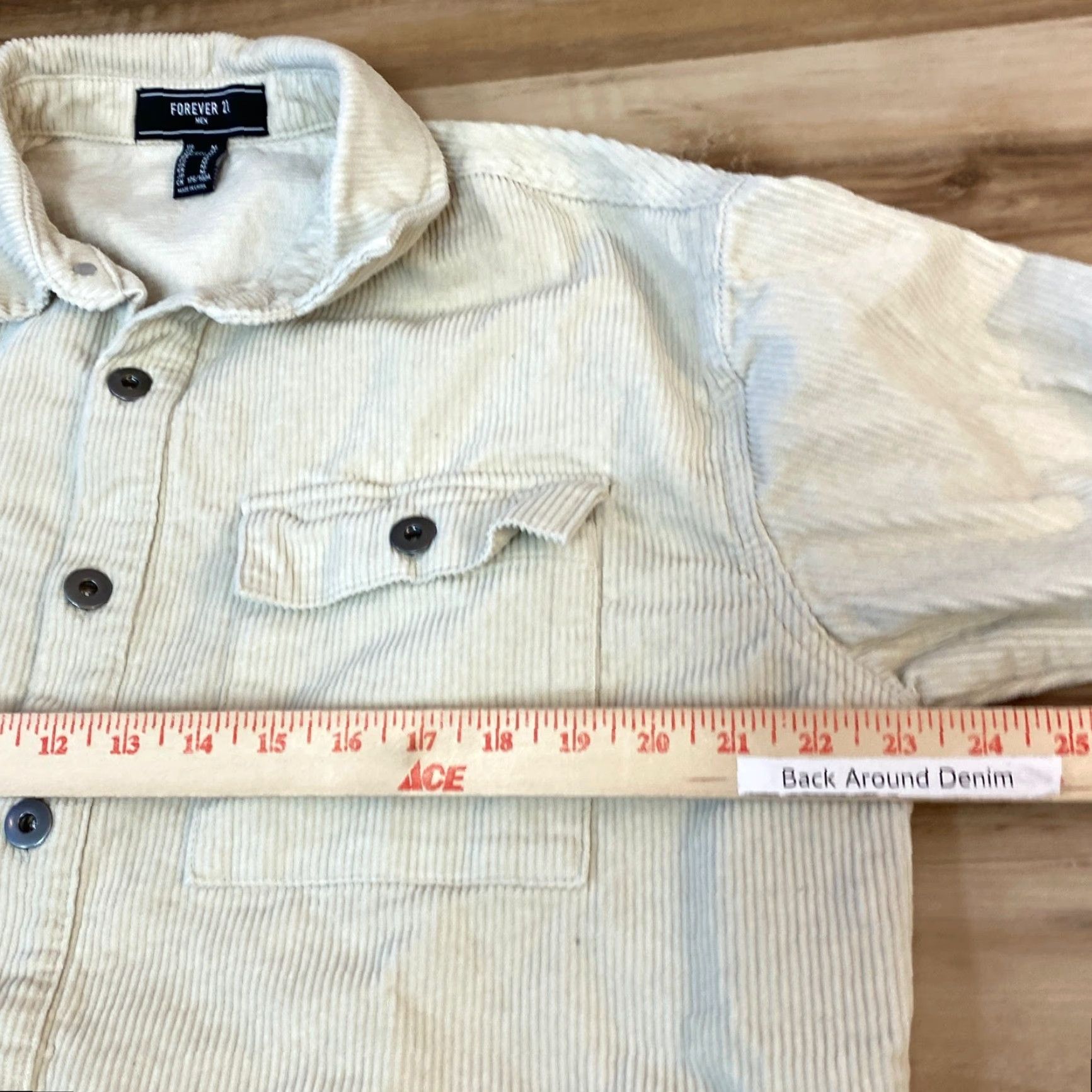Forever 21 Forever 21 Corduroy Button Down Work Shirt Mens Medium Long Sleeve Beige Size US M / EU 48-50 / 2 - 5 Thumbnail