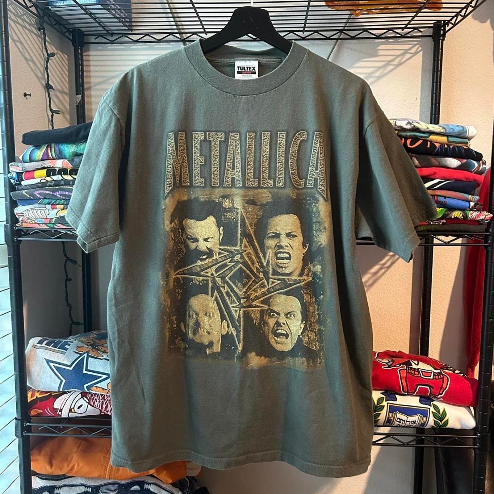 image of Tultex Vintage 1990S Metallica Poor Touring in Green, Men's (Size XL)