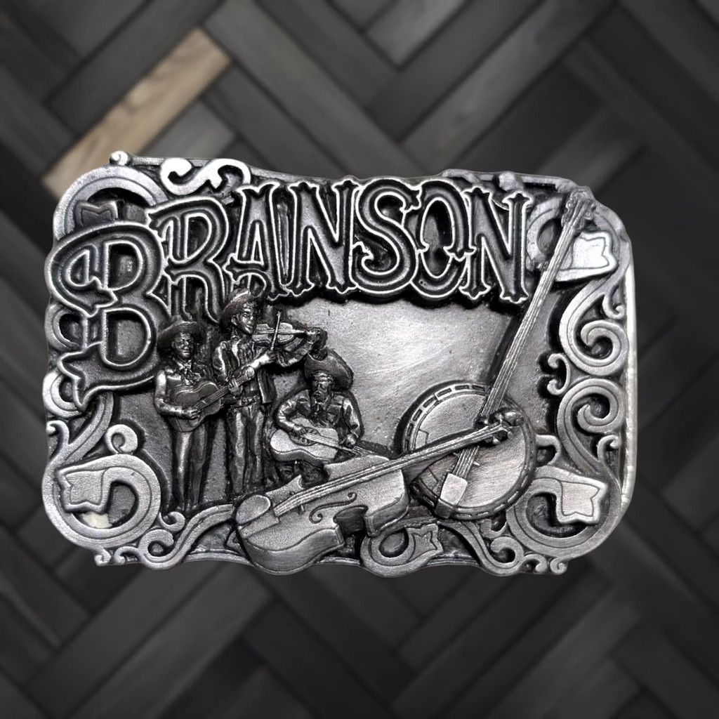 Vintage VINTAGE Branson Missouri belt buckle COUNTRY MUSIC pewter Men Buckle 2.25x3.25 fits 1.5" center Size ONE SIZE - 1 Thumbnail