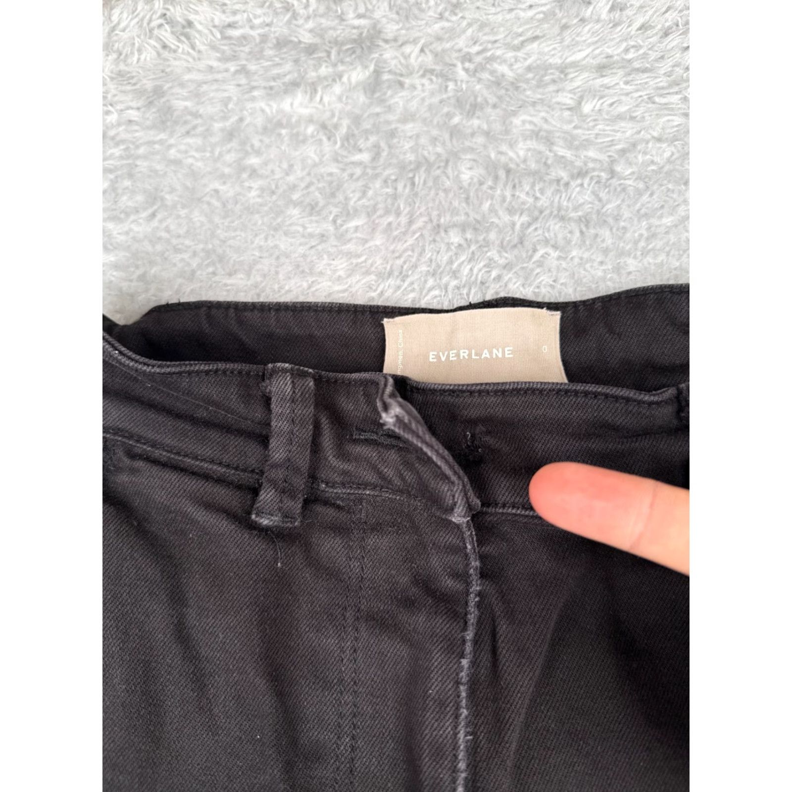 Everlane VINTAGE Everlane Jeans Women 0 Black Denim Wide Leg High Rise Cotton Fall Spring Summer Winter Women's 25x28 Size 25" / US 0 / IT 36 - 6 Thumbnail