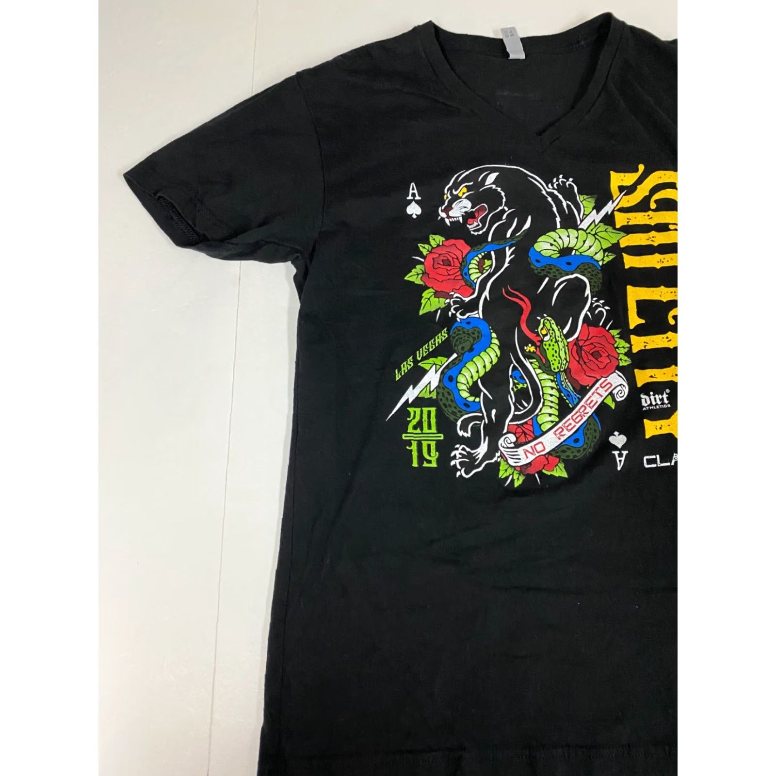 Next Level Las Vegas Mens Shirt M Black Next Level T-Shirt Short Sleeve V-Neck Cotton Logo Graphic 90s? Size US M / EU 48-50 / 2 - 3 Thumbnail